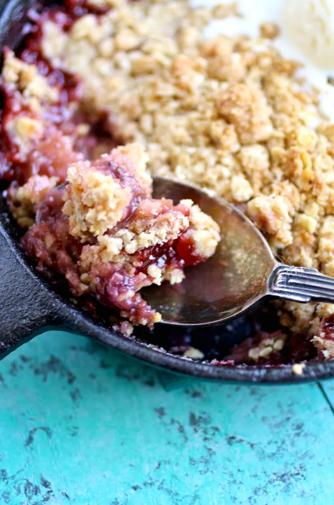 Scoop it up while it's warm! Strawberry-Rhubarb Crumble for Two will be gone before you know it!
