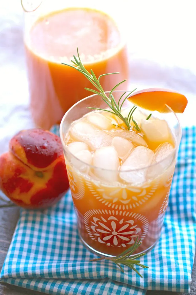 Grab a glass of Peach-Rosemary Agua Fresca to stay cool and hydrated!