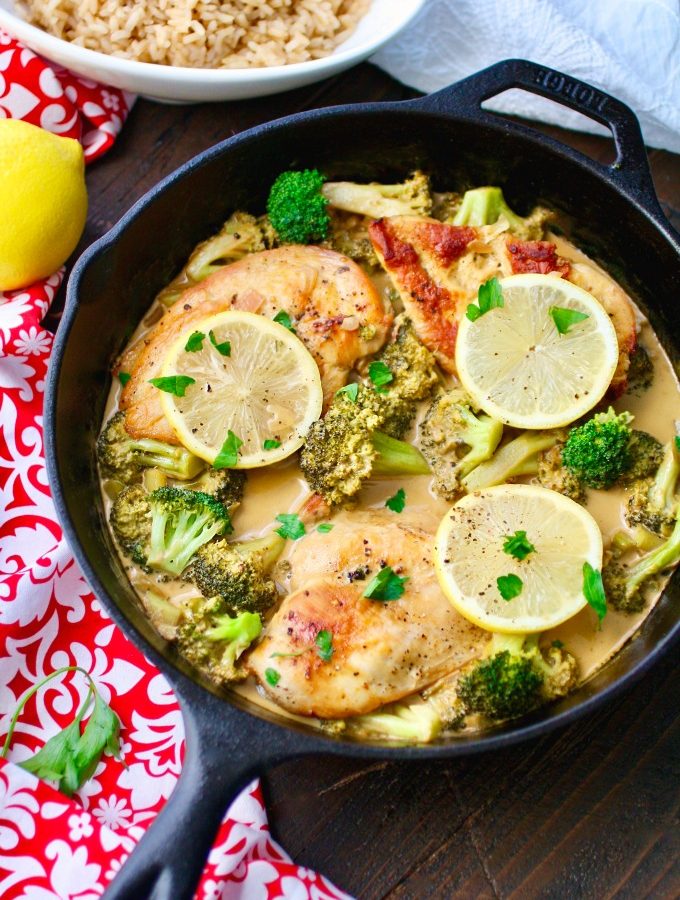 Creamy Lemon Chicken with Broccoli is a fabulous dish on a cold night, and ready in under an hour!