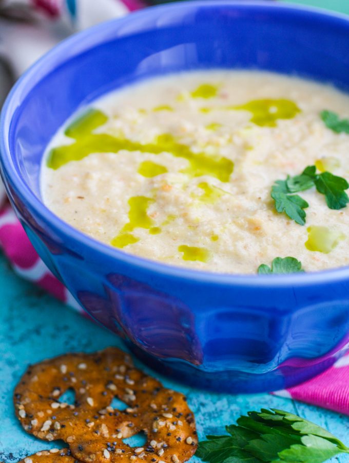 Creamy Roasted Cauliflower Soup with Parsley Oil is a tasty, hearty soup. You'll love Creamy Roasted Cauliflower Soup with Parsley Oil.