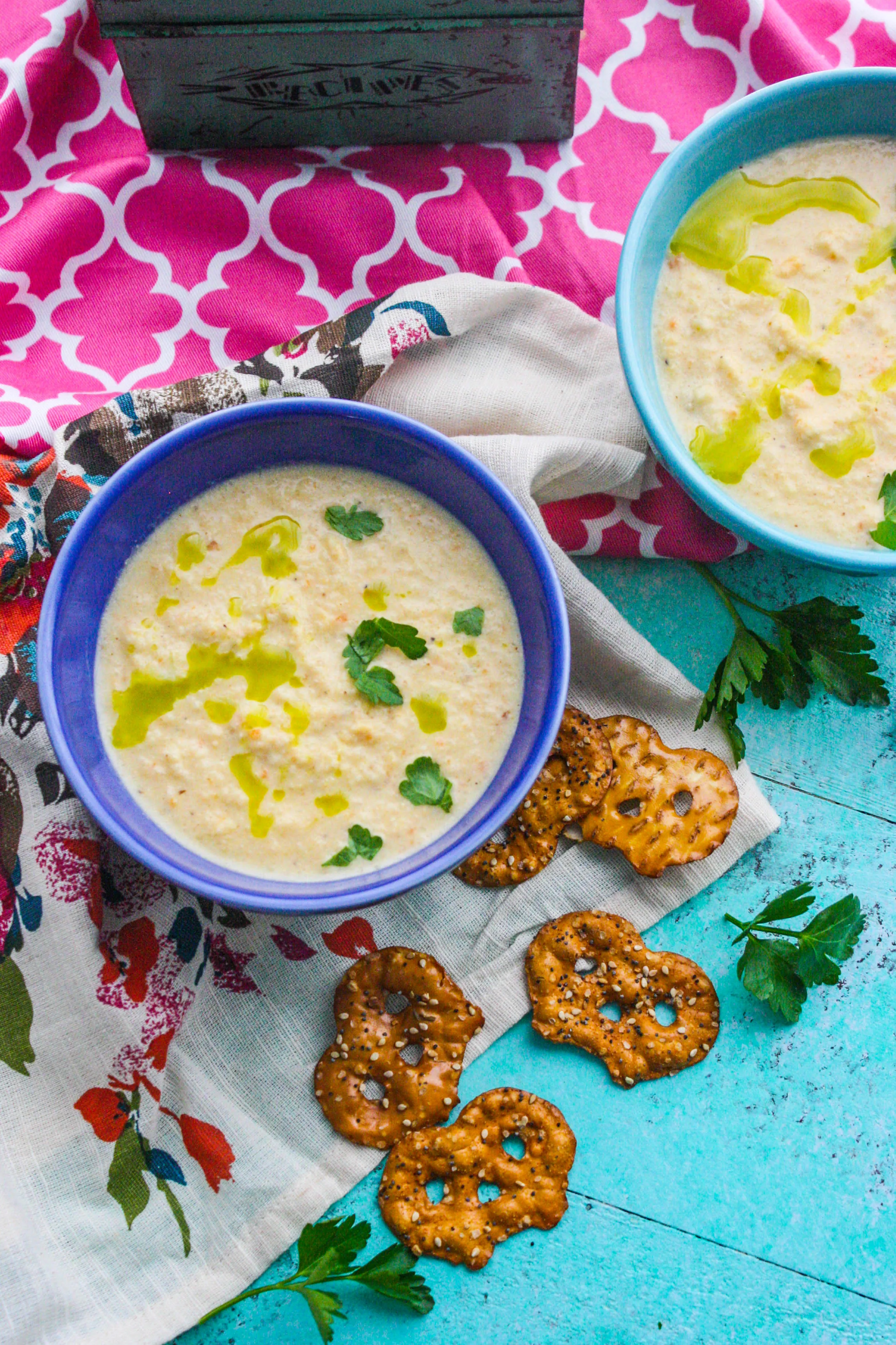 Creamy Roasted Cauliflower Soup with Parsley Oil is creamy and rich for a hearty dish. Dig in to this Creamy Roasted Cauliflower Soup with Parsley Oil!