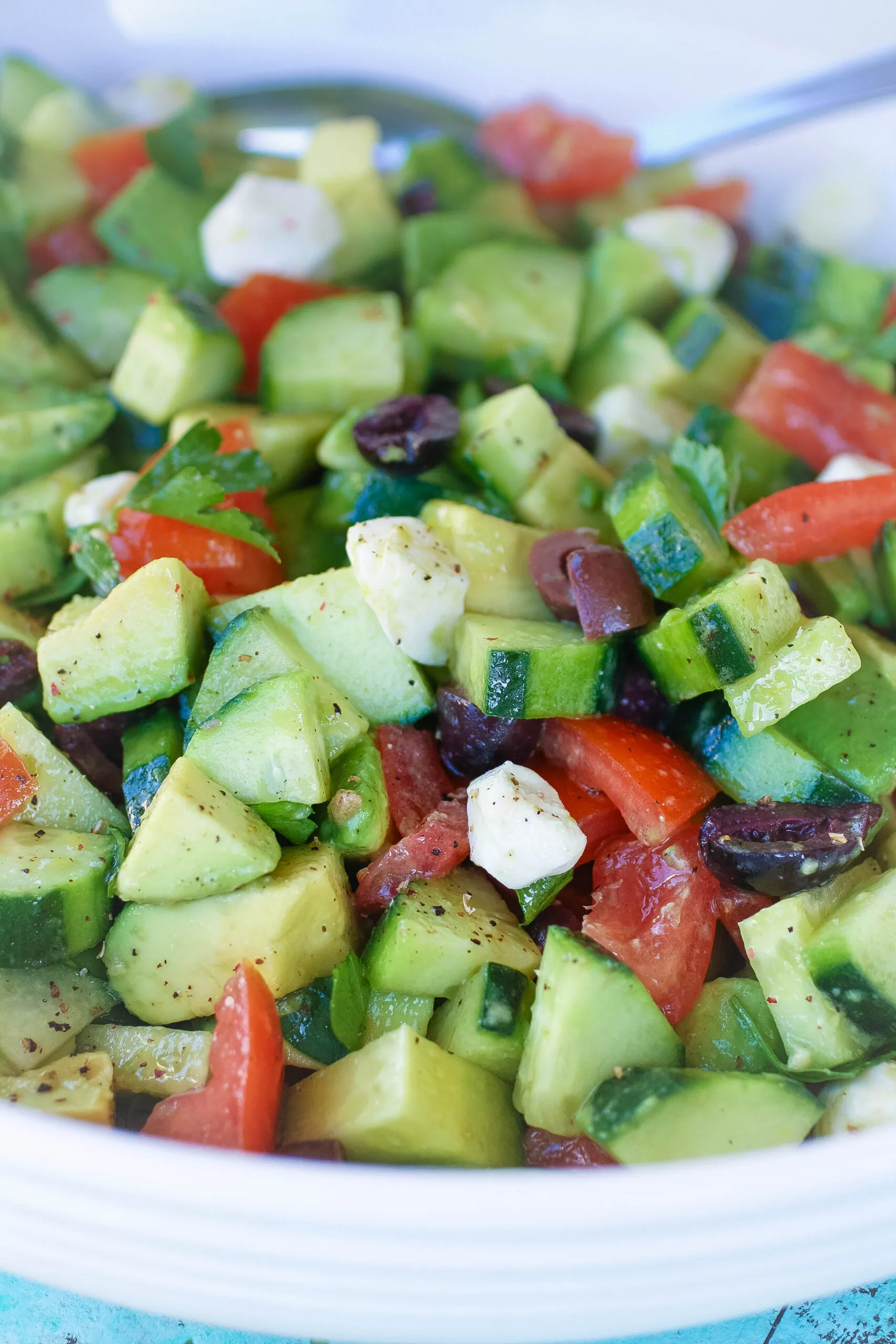 Cucumber salad with lemony dressing is a dreamy dish of fresh veggies!