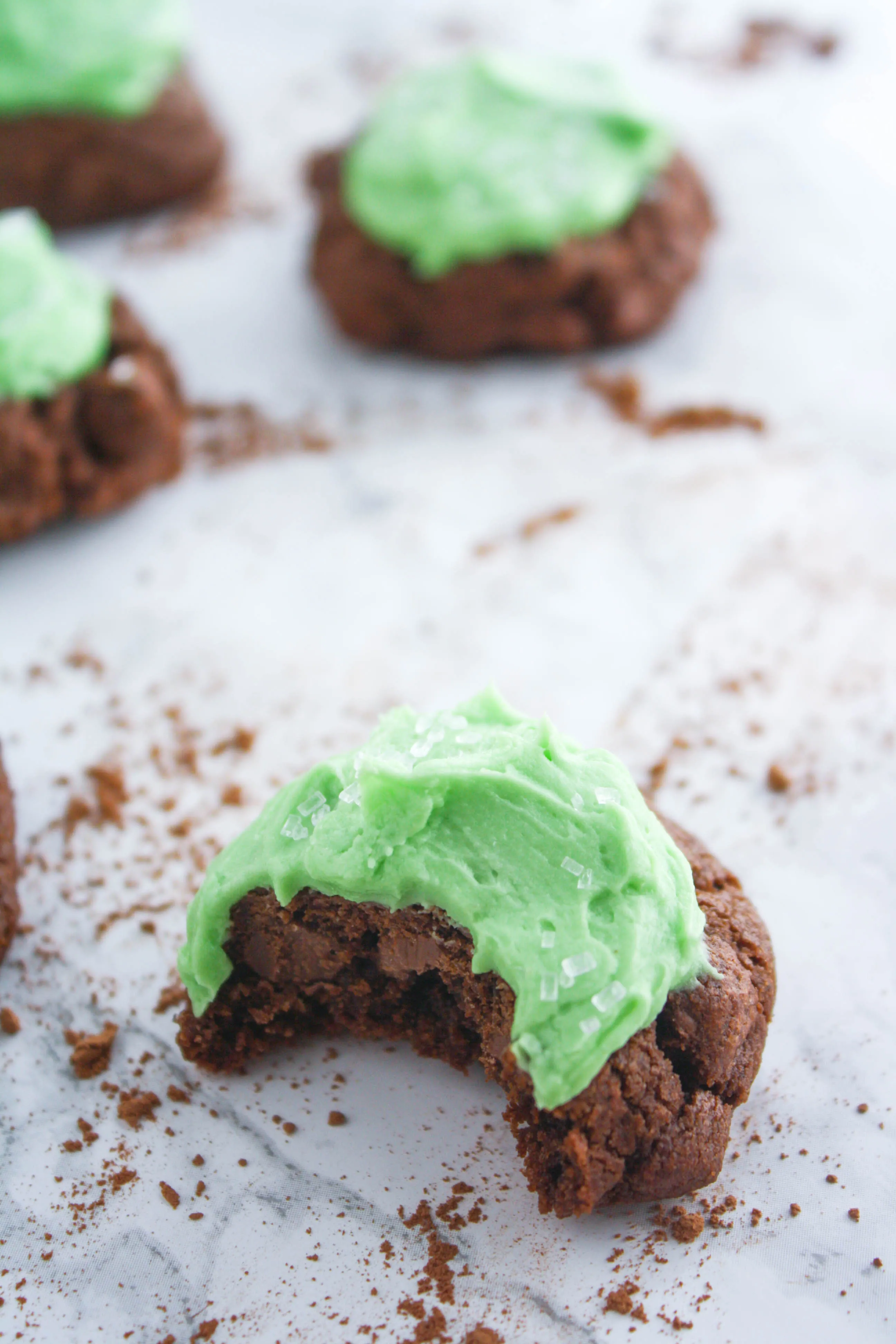 Double Chocolate Cookies with Baileys Buttercream Frosting make fun treats for the day! Get into the spirit of St. Patrick's Day with these Double Chocolate Cookies with Baileys Buttercream Frosting. 