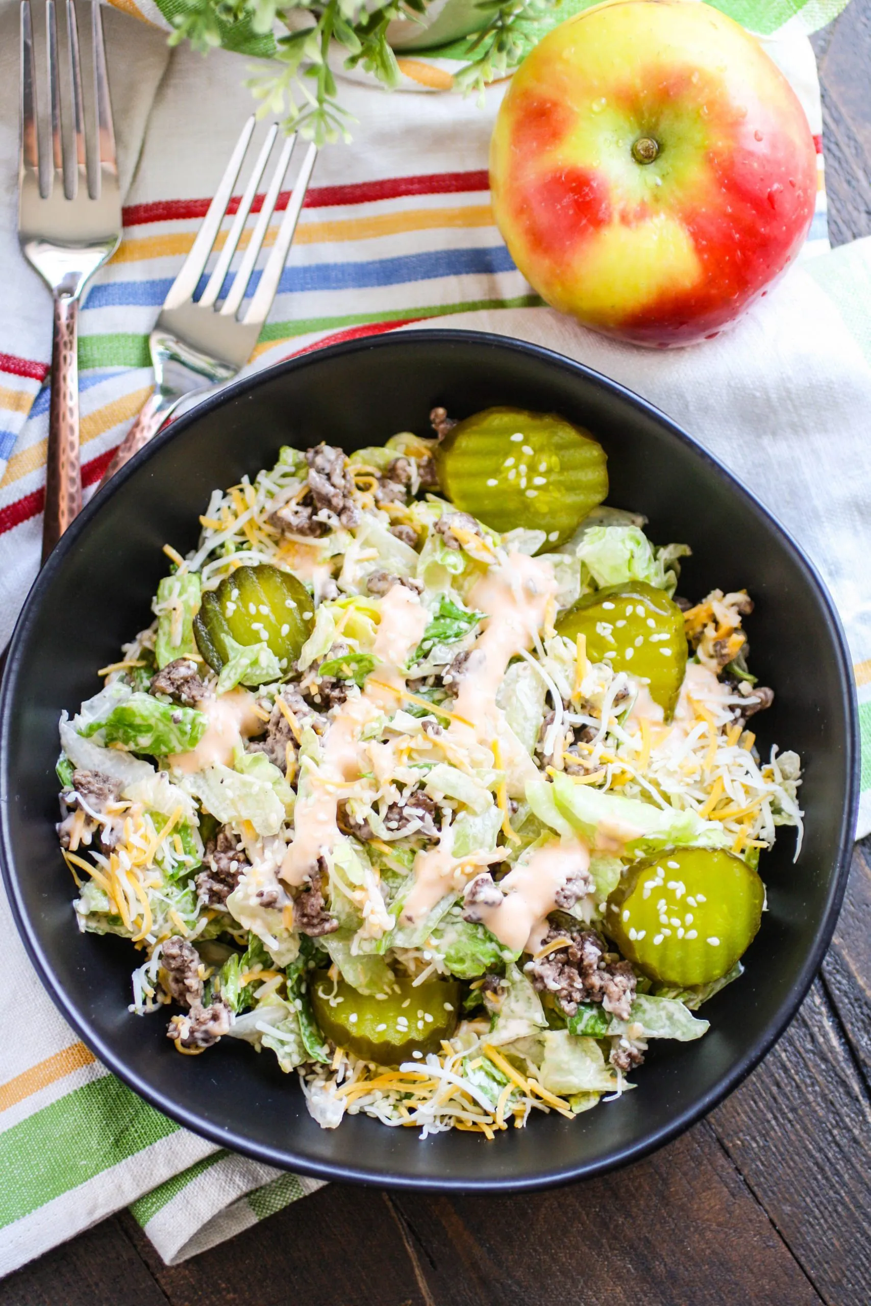 Easy “Big Mac” Salad is easy to make and you probably have all the ingredients!