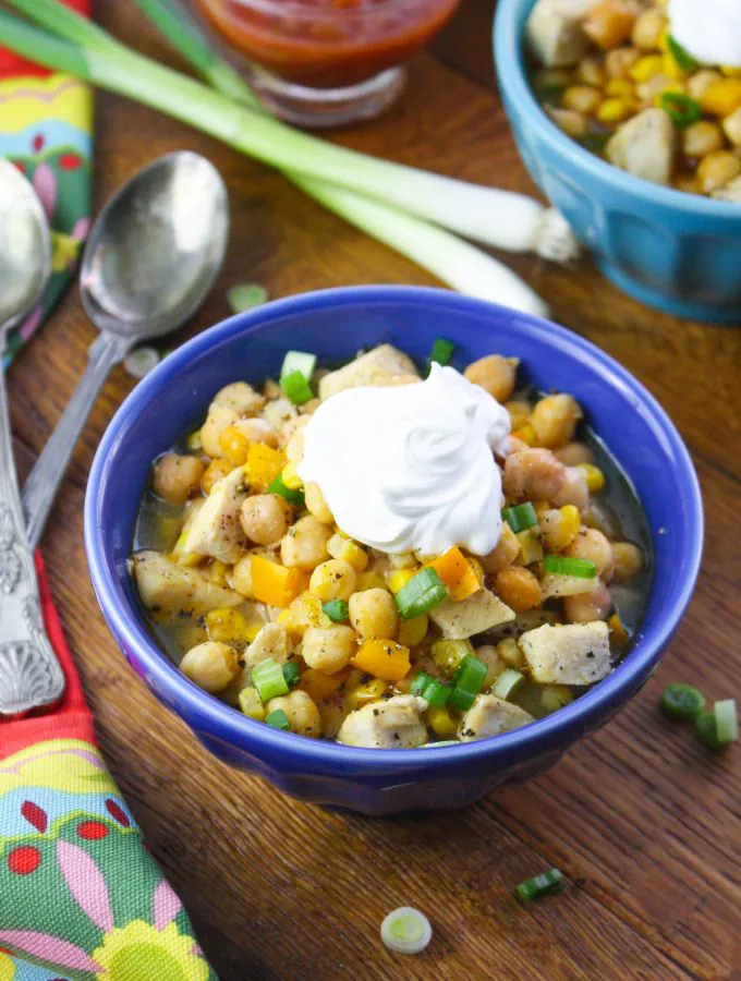 Easy Chicken and Chickpea Chili is so easy to make! You'll love this chili and how easy it is to make!