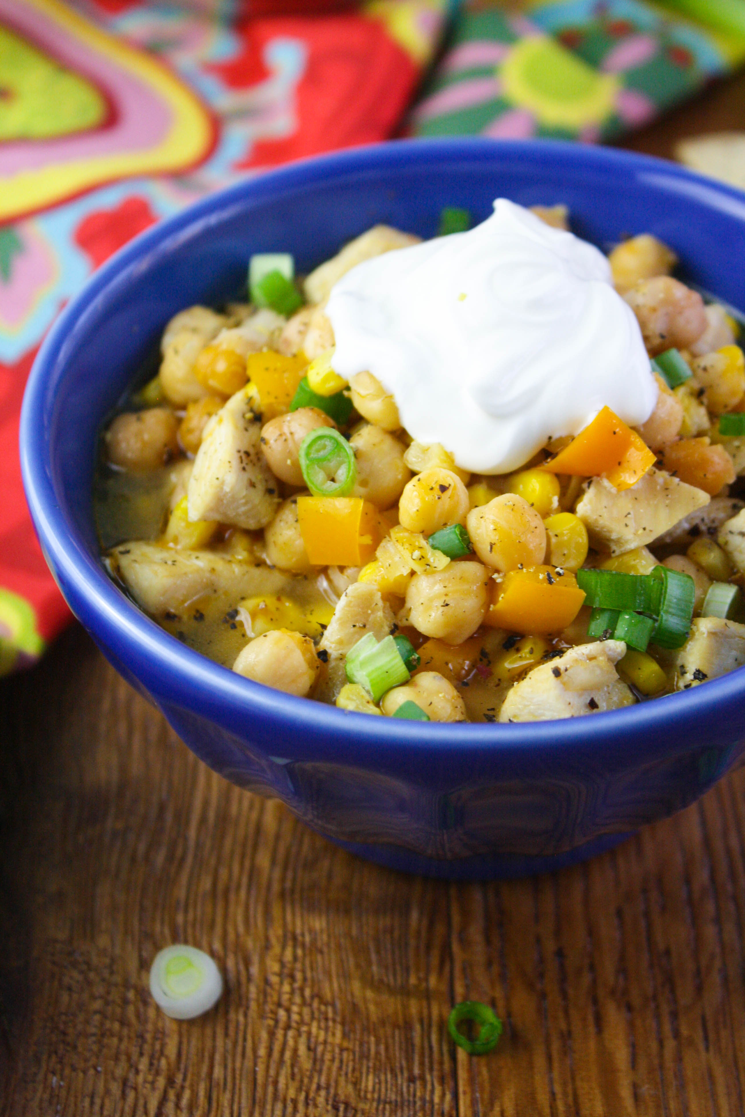 Easy Chicken and Chickpea Chili is just what you'll want when it's cold out! This chili dish is a treat anytime, but it's perfect for the cold weather!