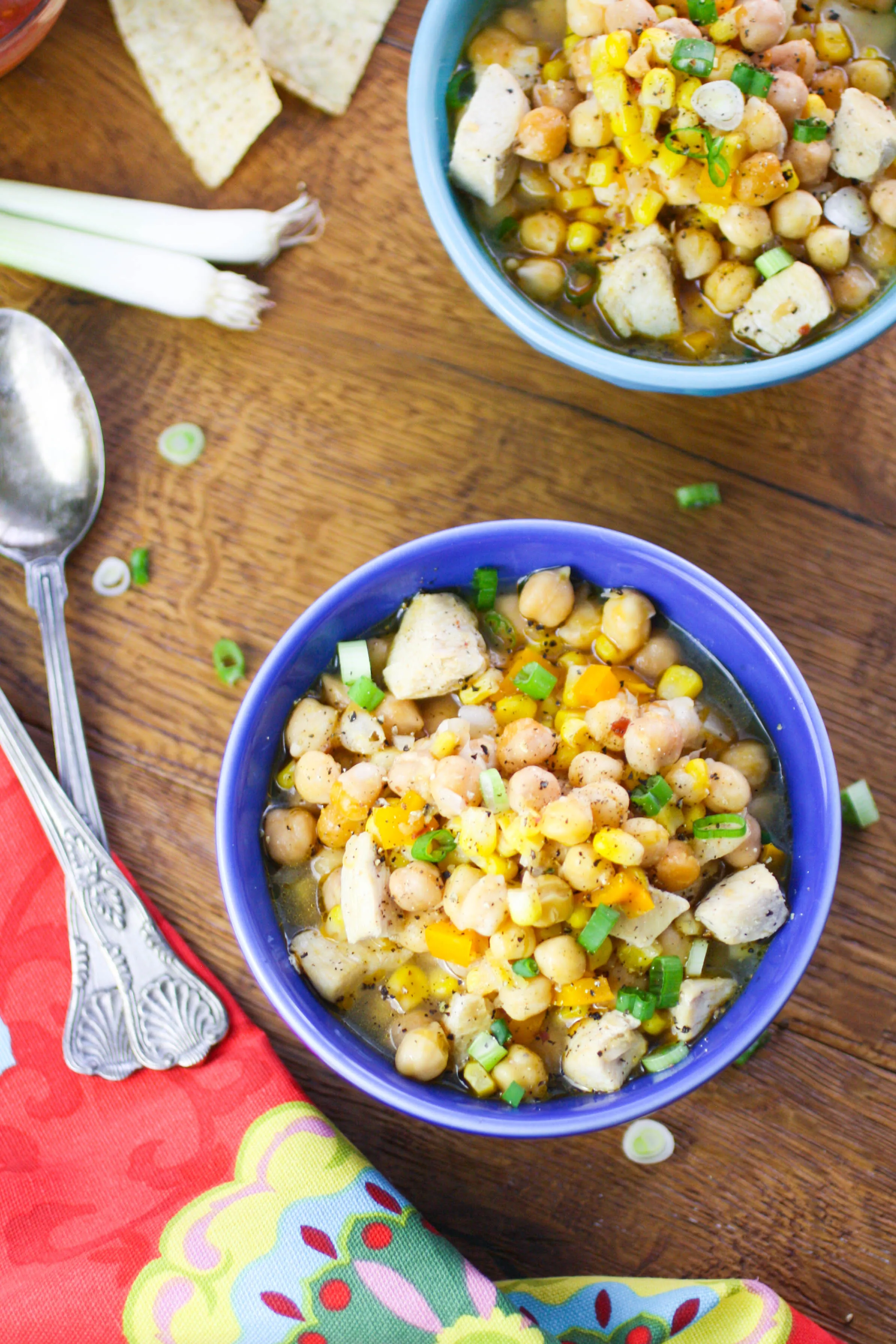 Easy Chicken and Chickpea Chili is a lovely dish any night of the week. This chili is perfect when it's cold outdoors!