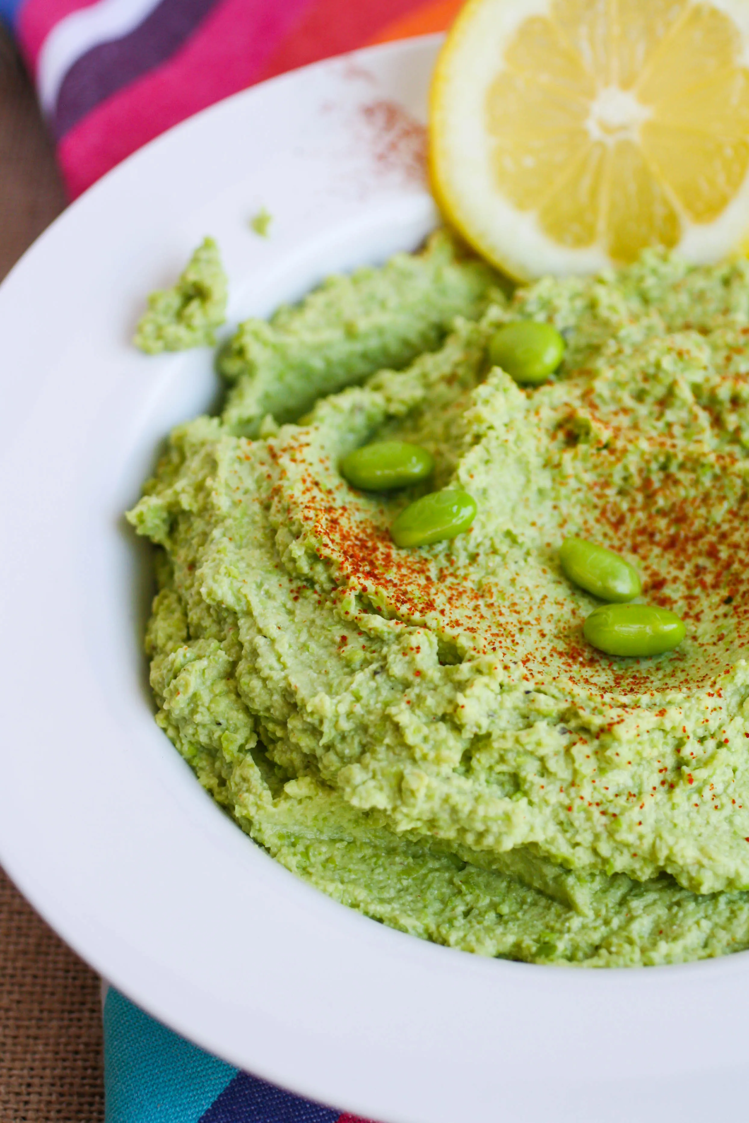 Easy Edamame-Pea Dip is a great party dip! I love it as part of a light meal that's perfect for the summer!