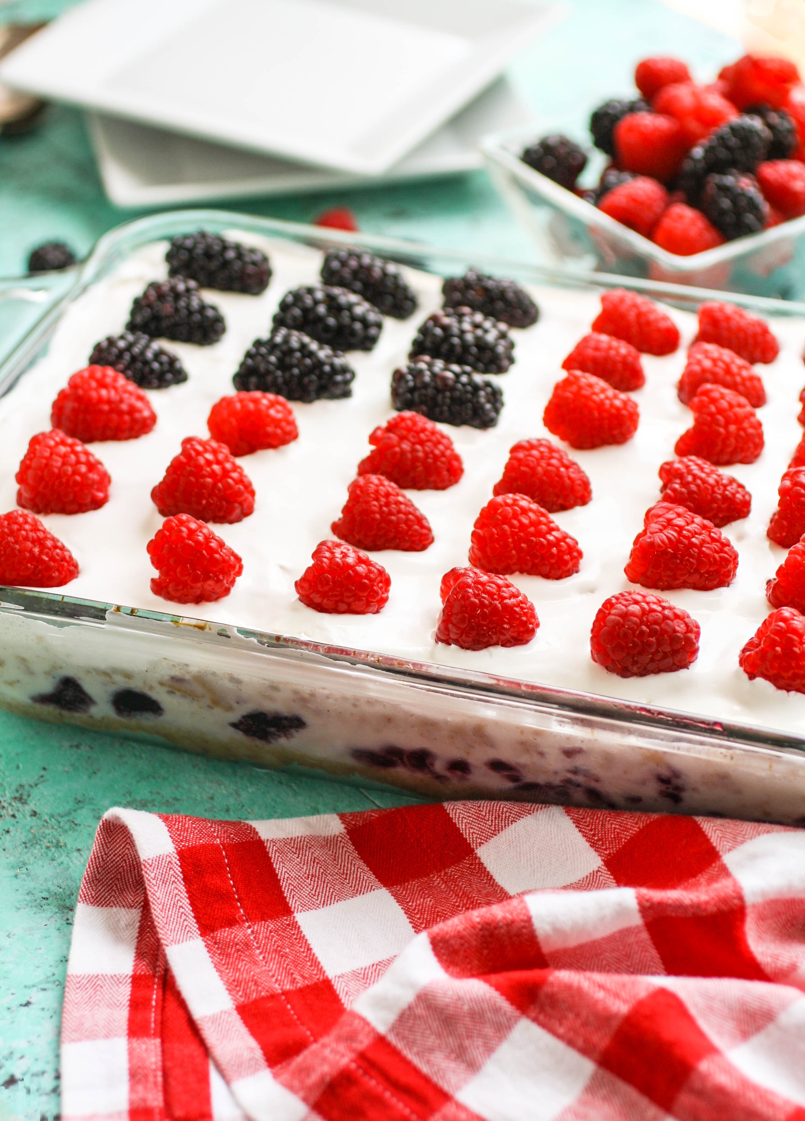 Easy Flag Themed Ice Cream Cake is a festive treat for the summer season. Easy Flag Themed Ice Cream Cake makes a great dessert for the summer.