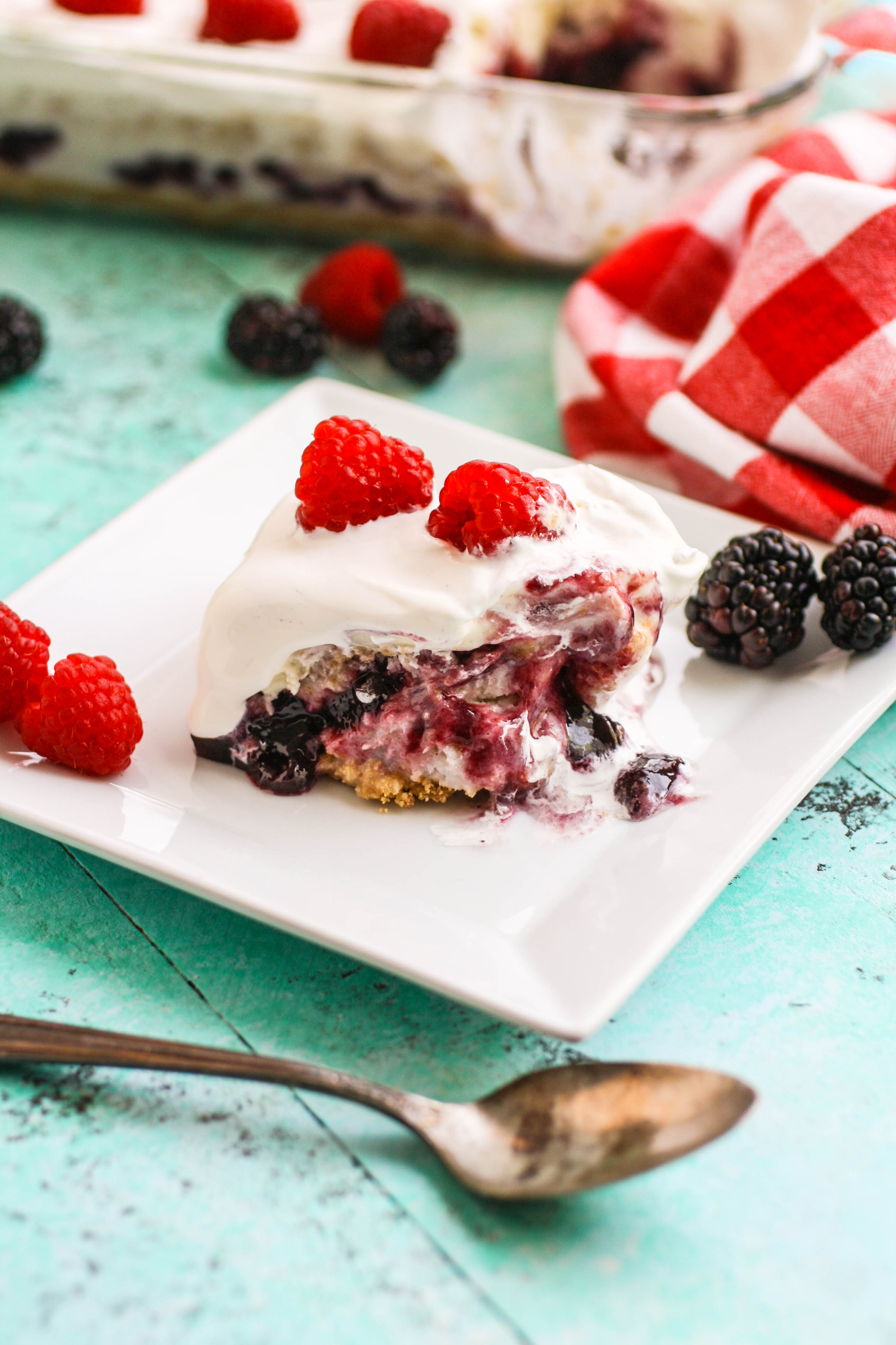 Easy Flag Themed Ice Cream Cake is so tasty, you'll want more than one piece! Easy Flag Themed Ice Cream Cake makes a fun summer treat!