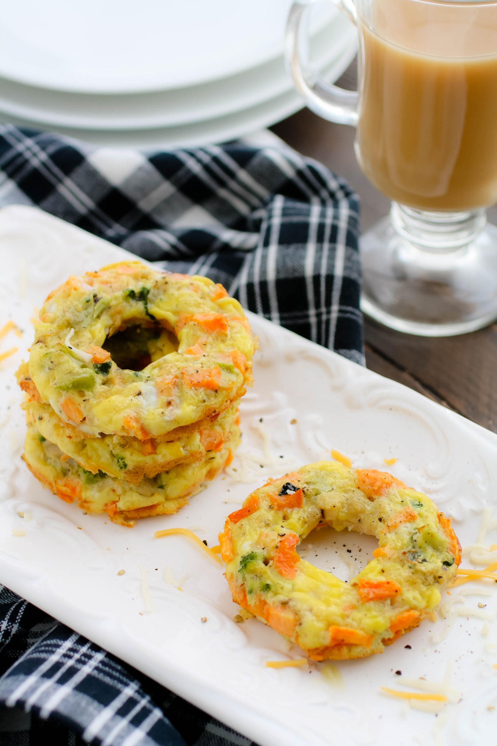 Egg and Mixed Veggie Breakfast Donuts are perfect for breakfast!