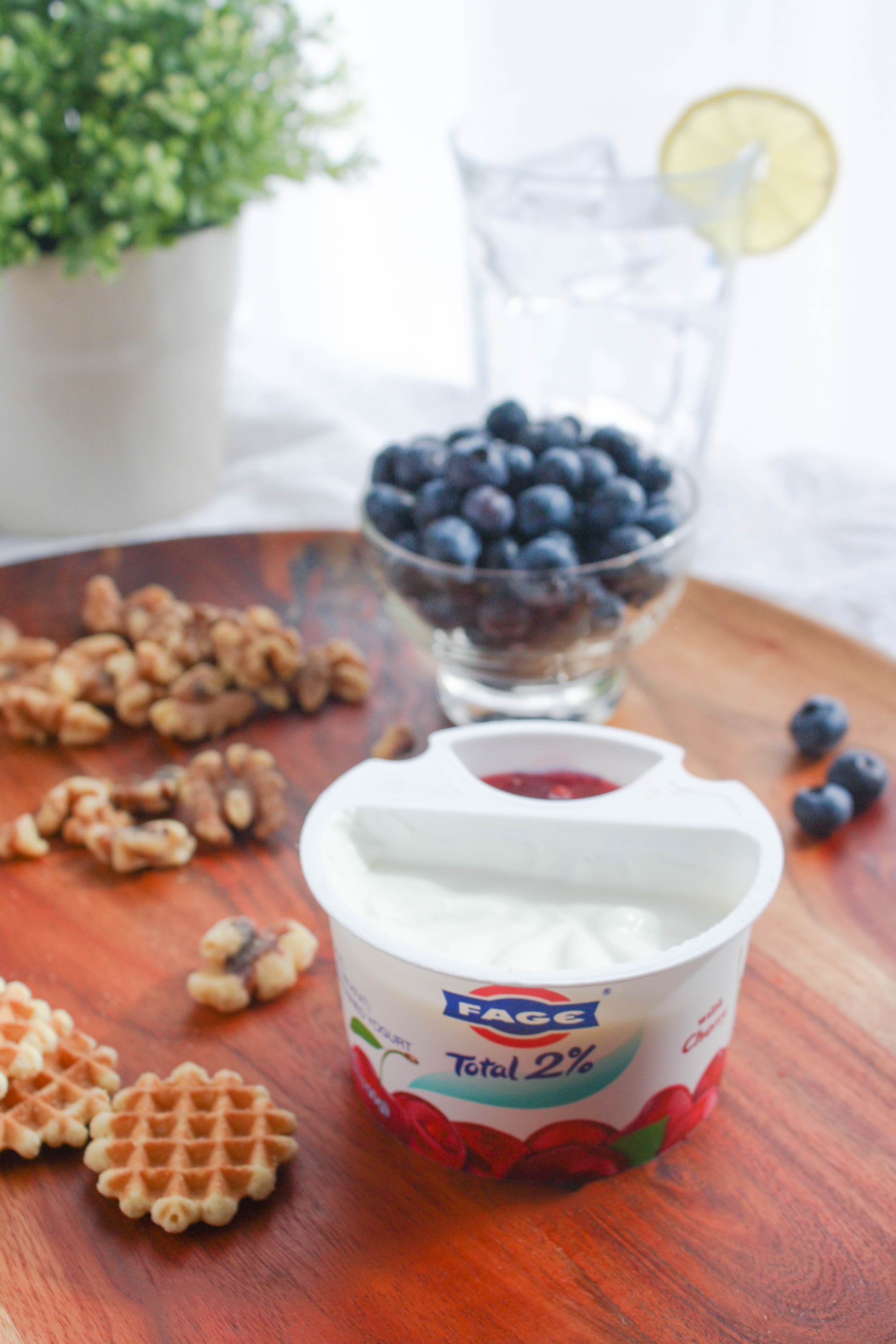 FAGE Total Split Cups make a wonderful snack option, as does roasted garlic and sun-dried tomato hummus. FAGE Total Split Cups work well for breakfast, too