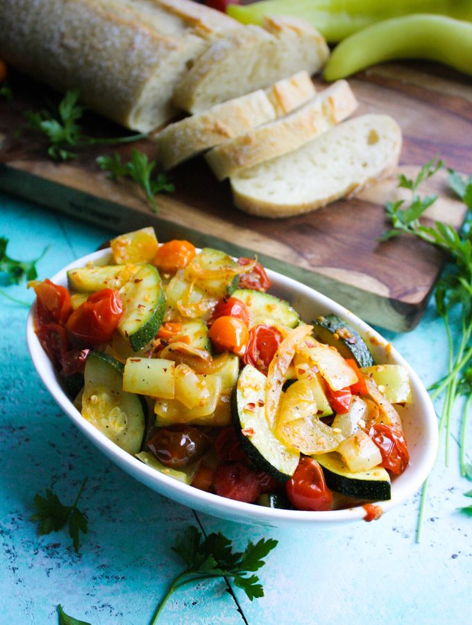 Farmers Market Find: Sautéed Peppers, Tomatoes & Zucchini is a simple, seasonal side dish you'll love. Farmers Market Find: Sautéed Peppers, Tomatoes & Zucchini is a tasty dish for the summer.