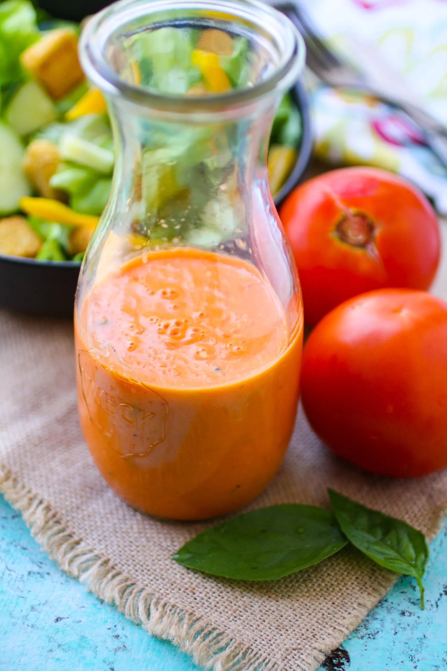 Fresh & Zesty Tomato Dressing is bright and flavorful, and perfect for the summer season!