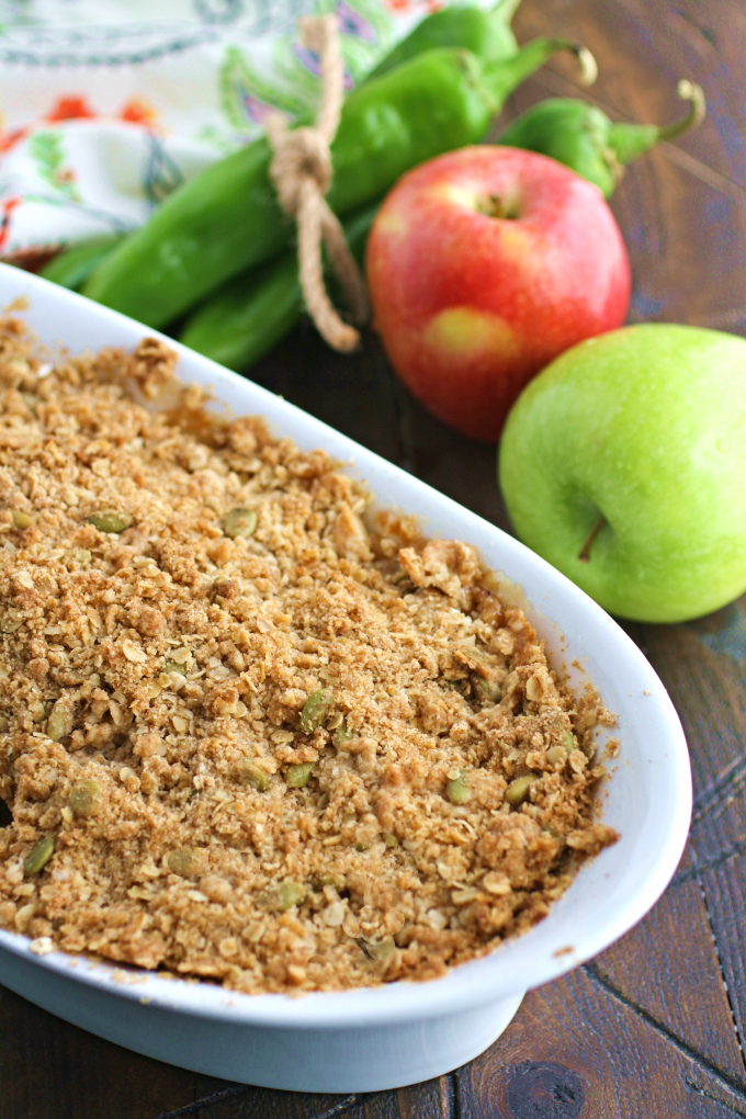 This dessert -- Apple and Hatch Chile Crisp -- offers a delicious dessert you'll enjoy!