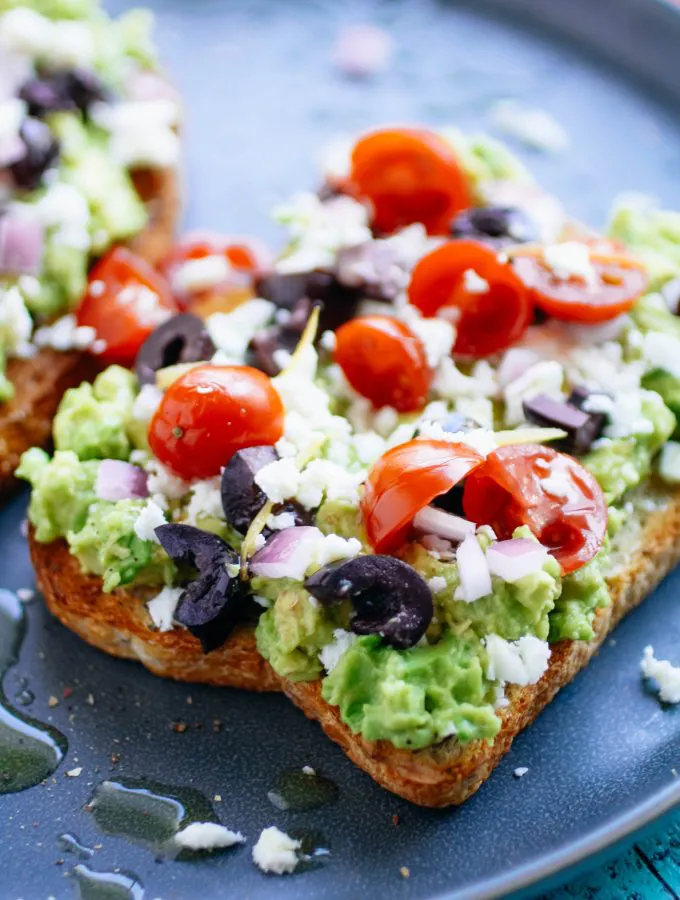 Greek-Style Avocado Toast is a fabulous open-faced sandwich! Greek-Style Avocado Toast is so easy to make for any meal!