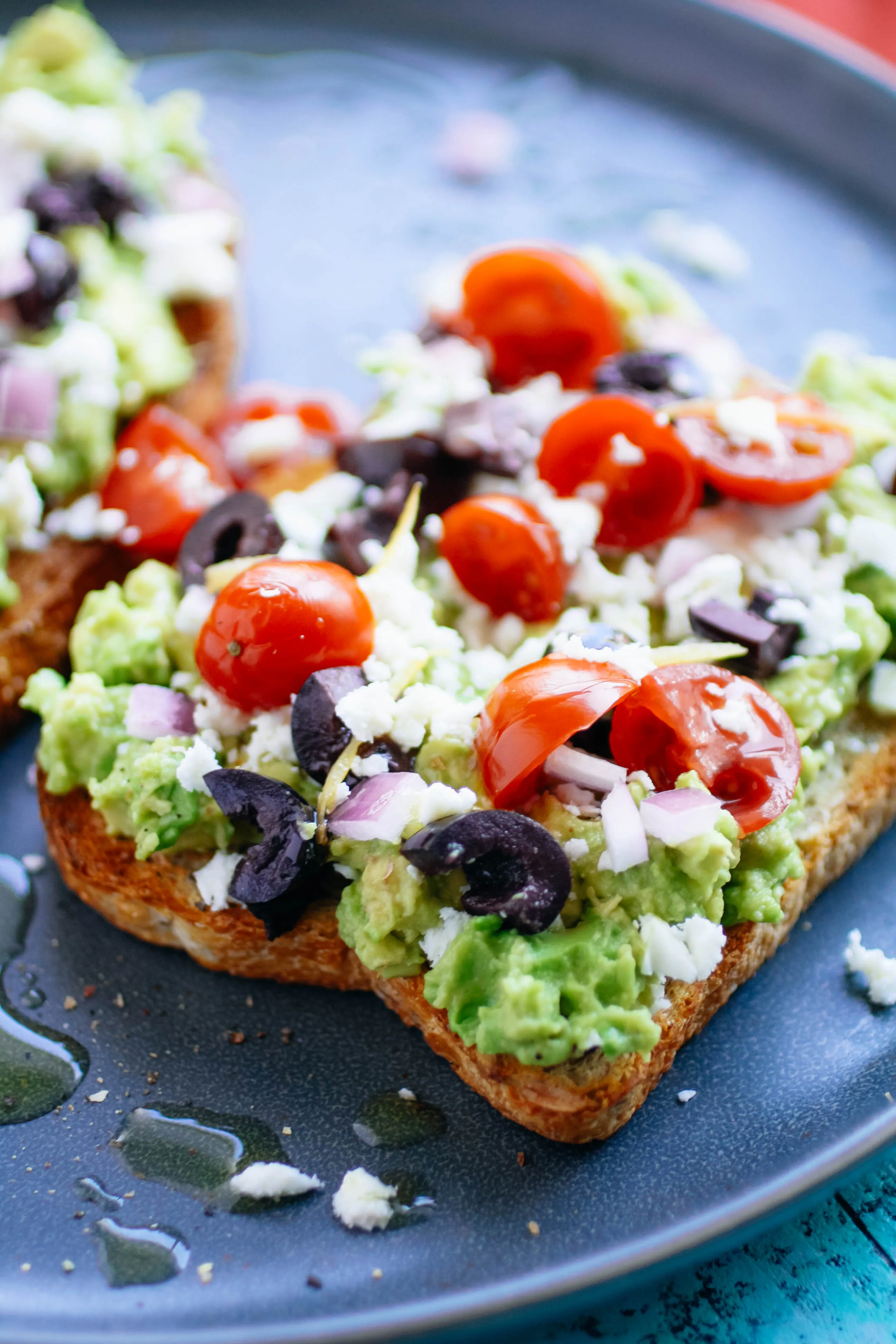 Greek-Style Avocado Toast is a fabulous open-faced sandwich! Greek-Style Avocado Toast is so easy to make for any meal!