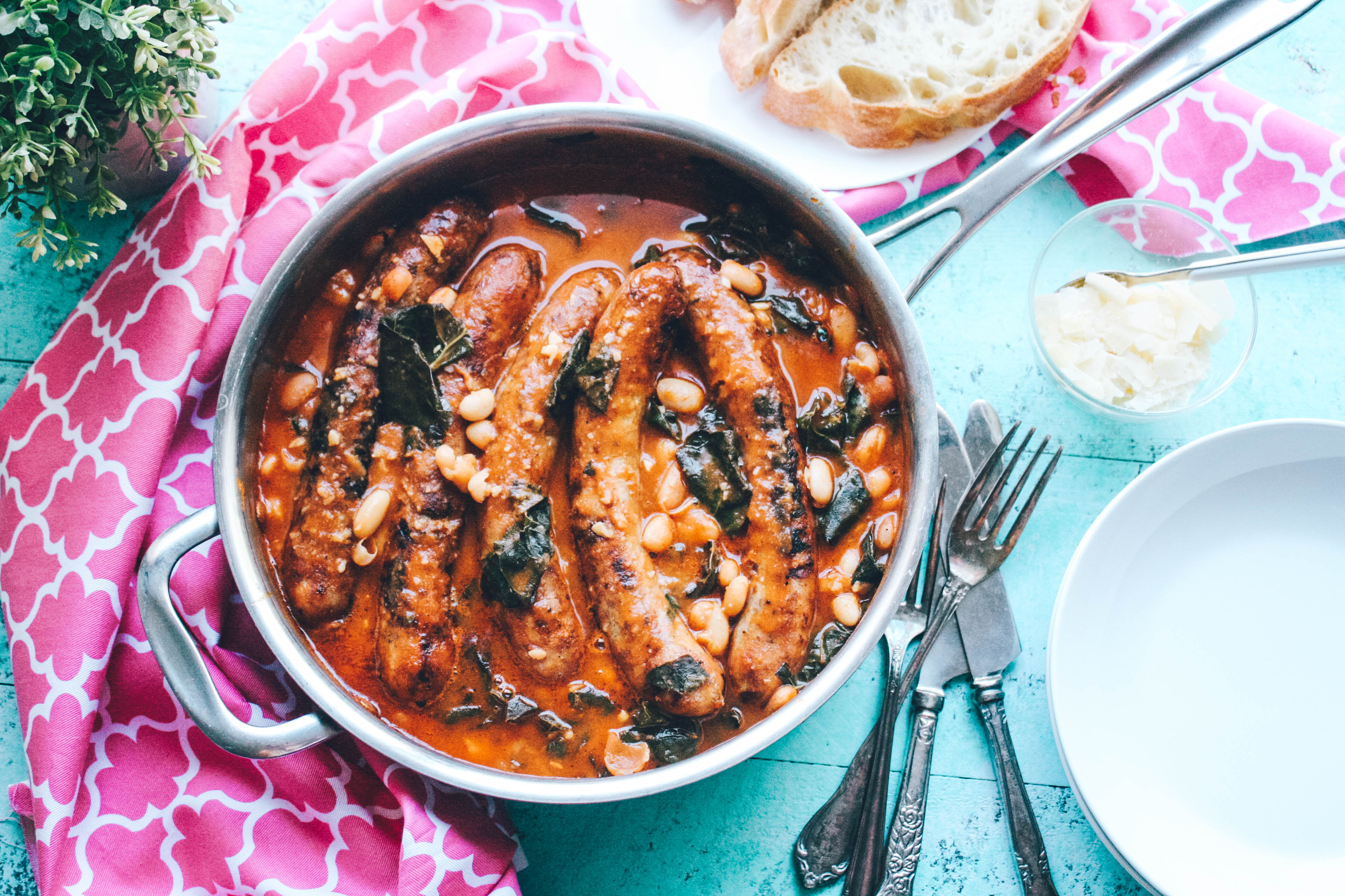 Make a delicious meal of Beans and Greens and Sausage. Beans and Greens and Sausage is a delightful dish that's filling and easy to make.