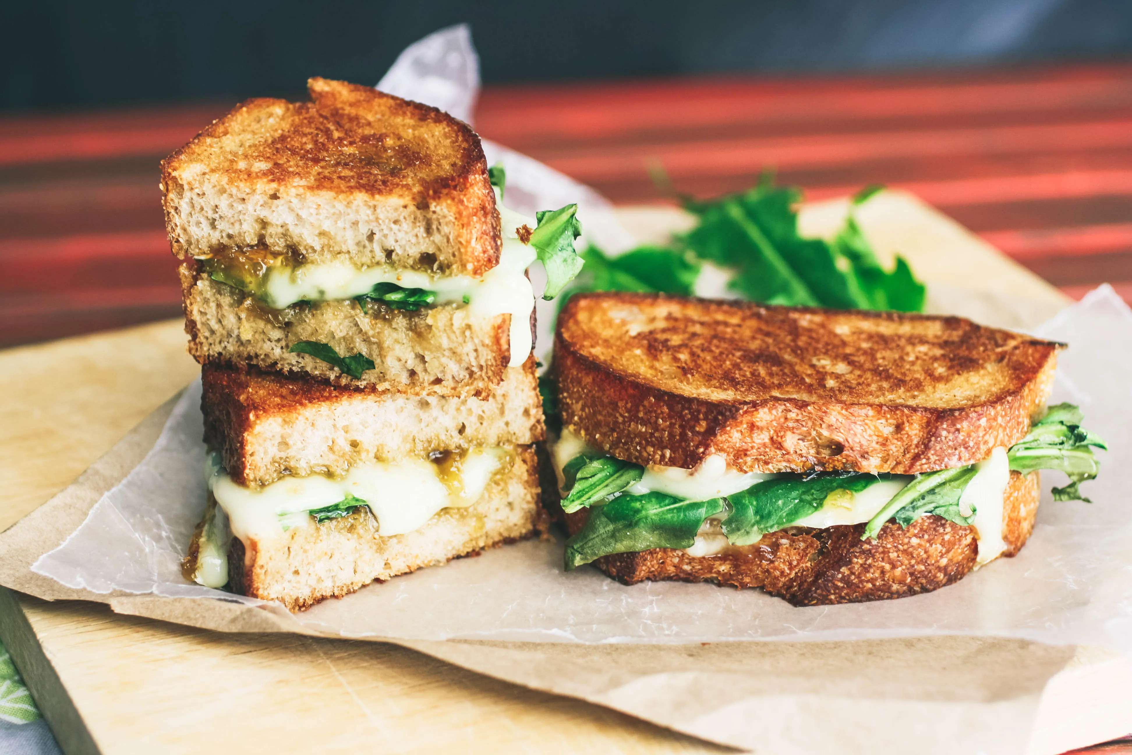 Grilled Brie, Fig Jam, and Dandelion Greens Sandwiches make a flavorful meal! You'll adore how flavorful these Grilled Brie, Fig Jam, and Dandelion Greens Sandwiches are.