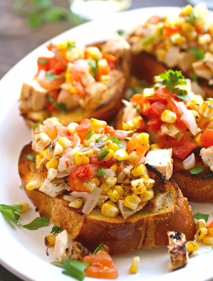 Grilled Chicken and Veggie Bruschetta is perfect for any summer meal!