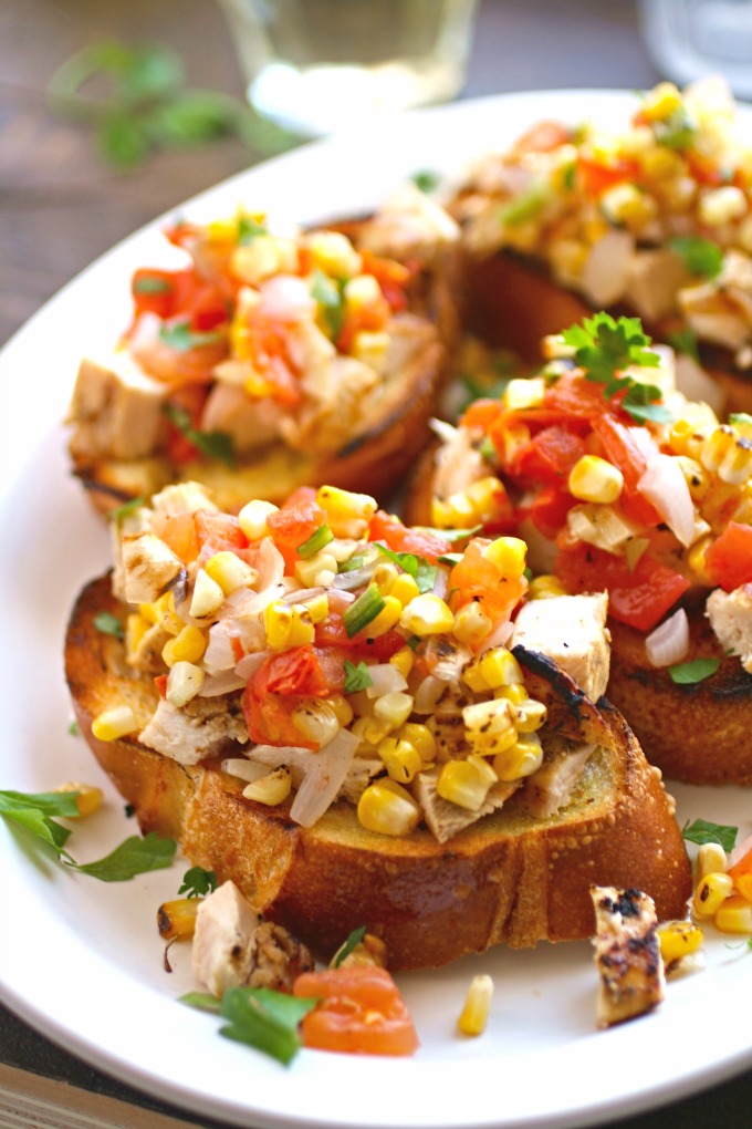 Grilled Chicken and Veggie Bruschetta is perfect for any summer meal!