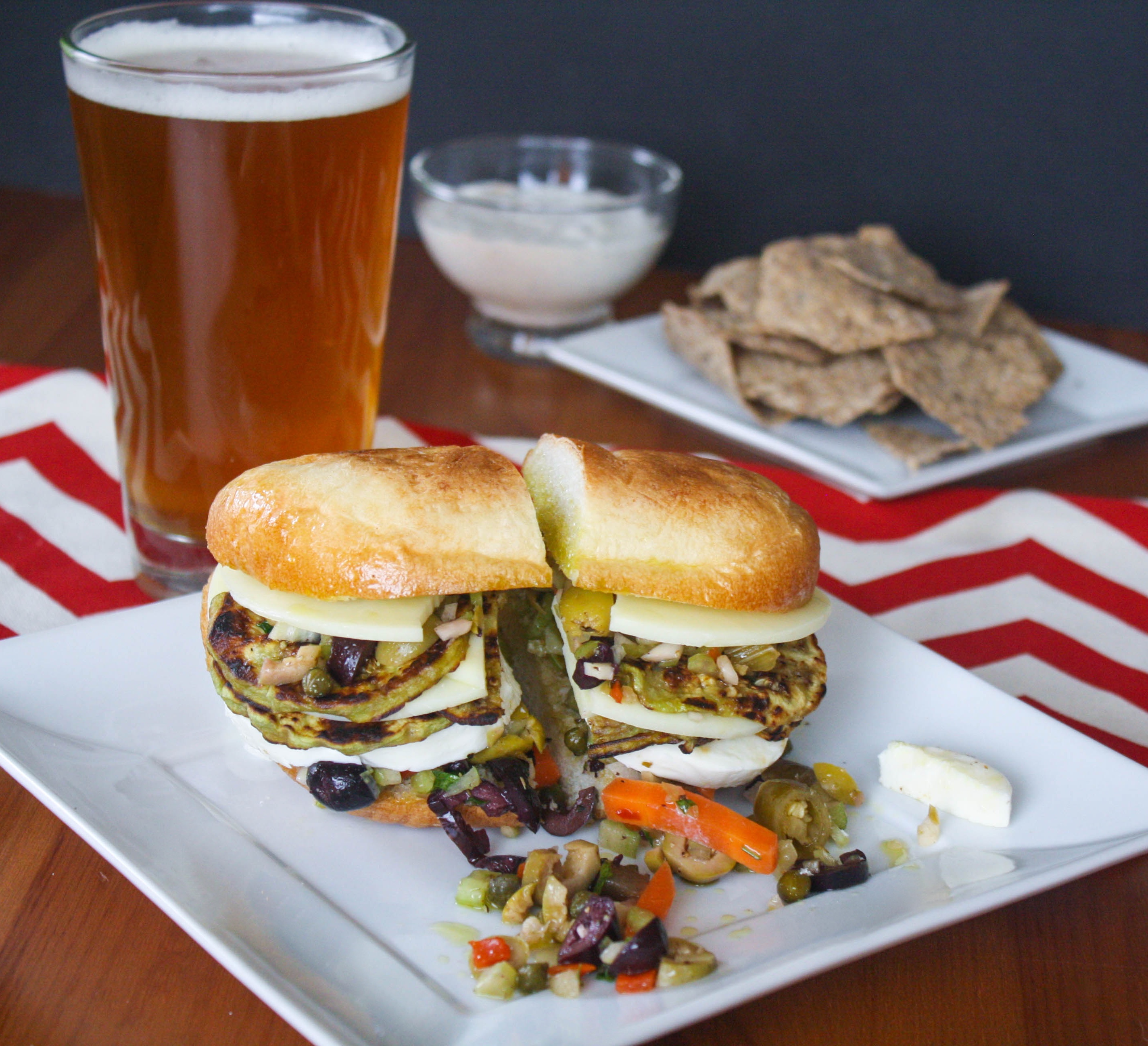 Eggplant Muffuletta Sandwiches make a fabulous meatless meal. These Eggplant Muffuletta Sandwiches are delicious and hearty for a fab meatless meal.