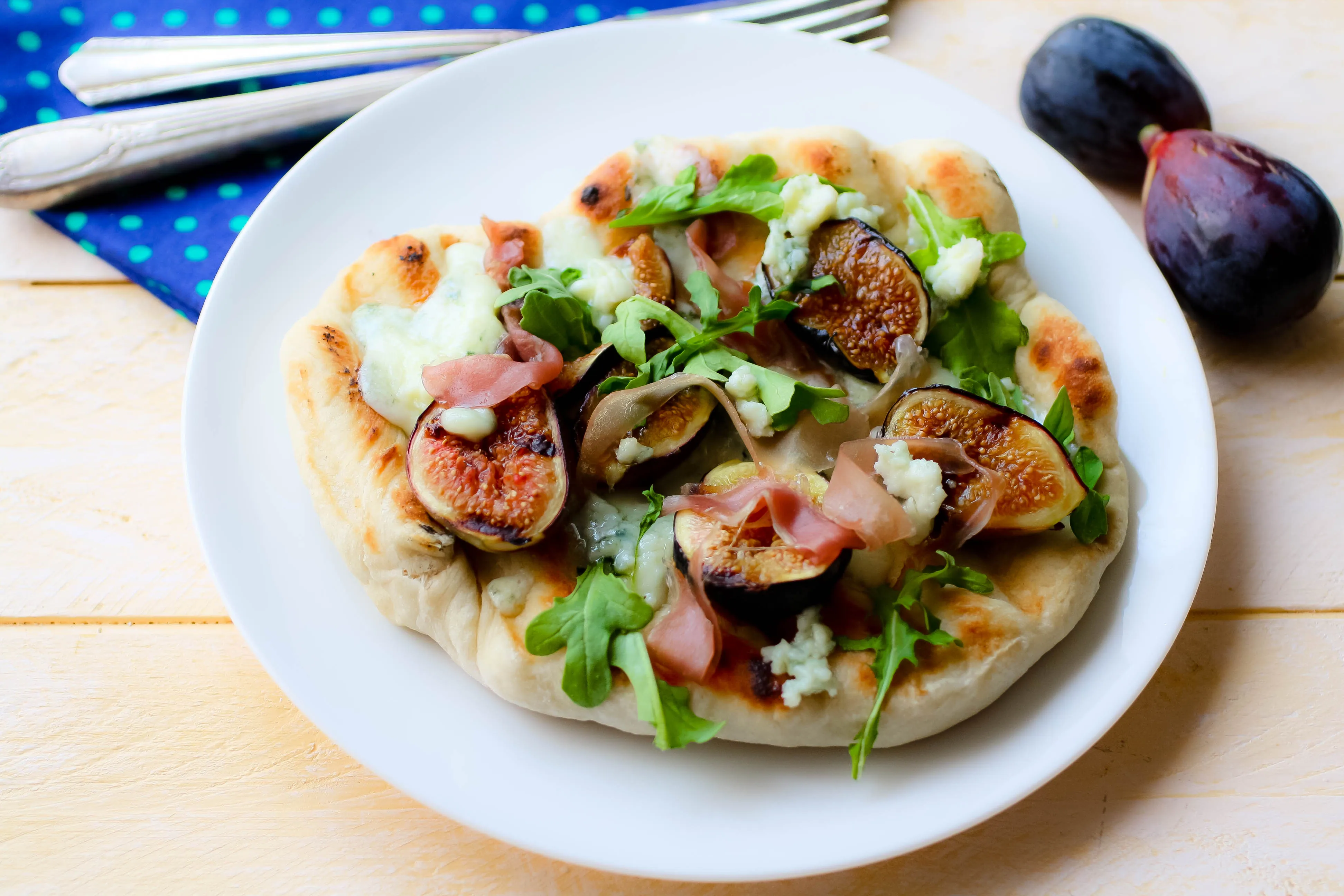 Grilled Pizza with Fig, Prosciutto, and Blue Cheese is a lovely grilled pizza. Grilled Pizza with Fig, Prosciutto, and Blue Cheese makes a unique pizza meal!