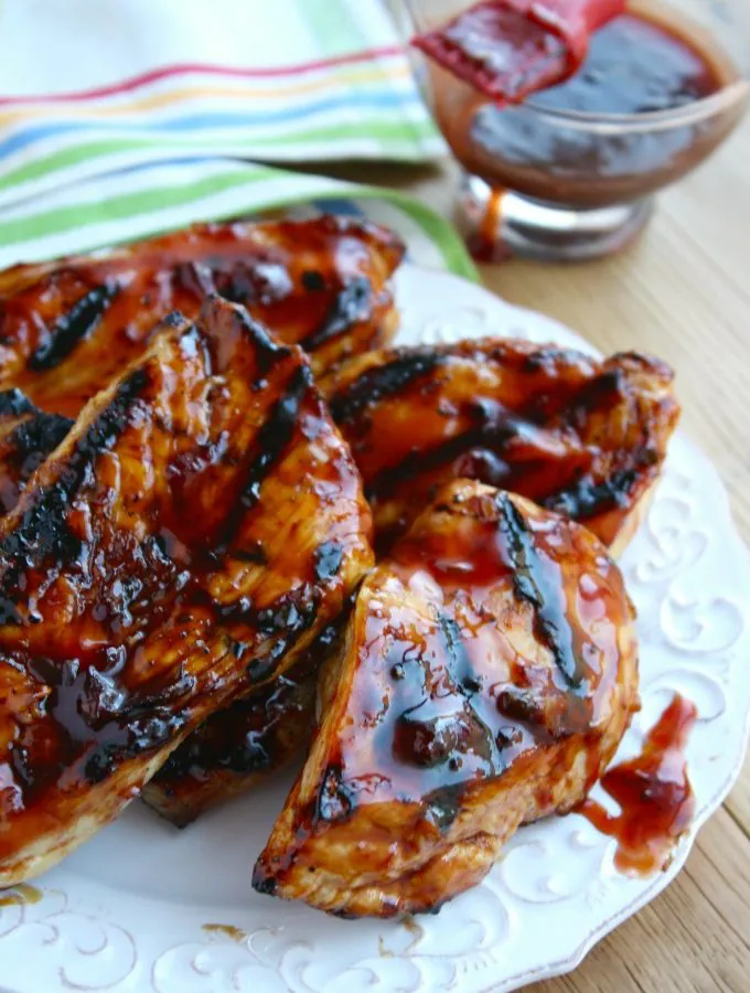 Pile it on! A platter of Grilled Chicken with Cherry-Chile Sauce is amazing and easy to make!