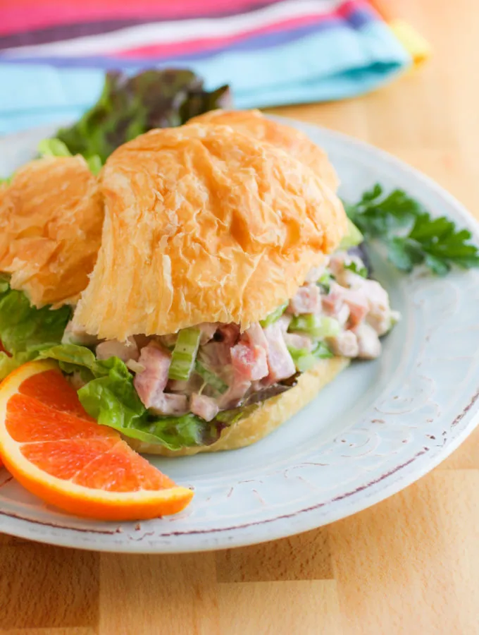 Ham Salad on a croissant is a great sandwich!
