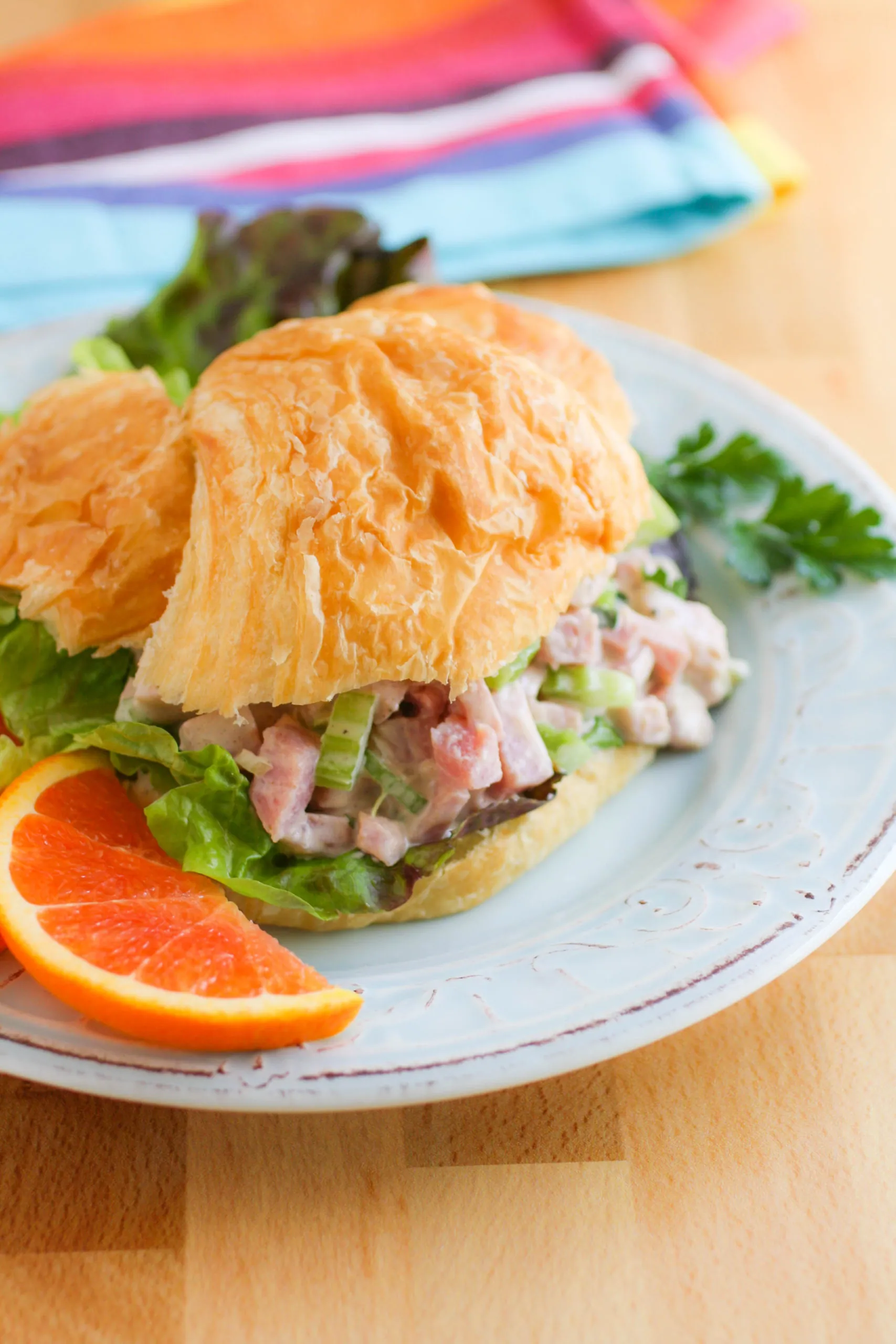 Ham Salad on a croissant is a great sandwich! 