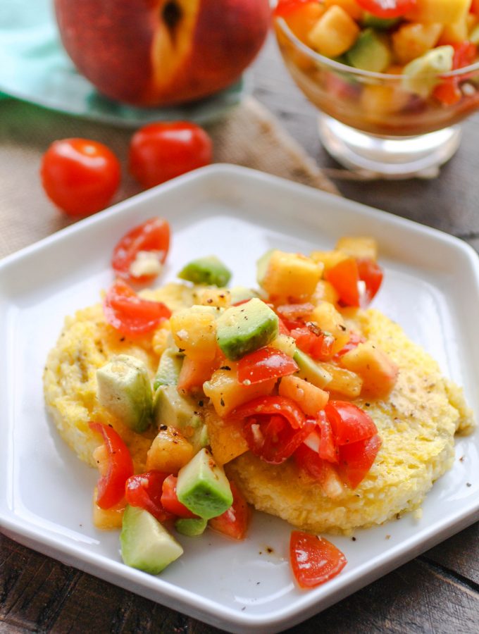 Hatch Chile Grits Cakes with Peach-Citrus Salsa is a great appetizer for the season! You'll love Hatch Chile Grits Cakes with Peach-Citrus Salsa.