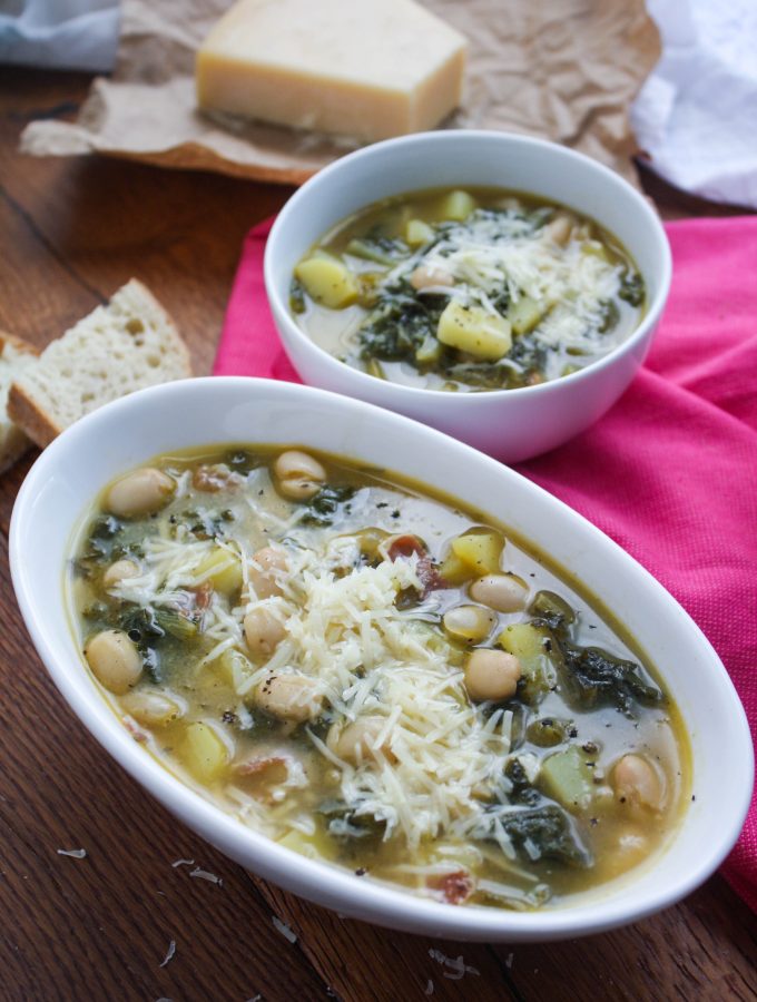 Hearty Escarole Soup with Pancetta is a hearty dish for the fall. You'll love how easy it is to make this soup!