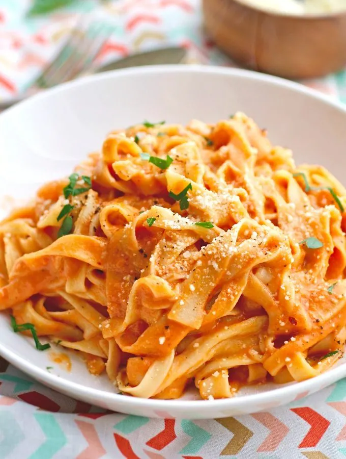 Homemade Pasta (Without a Machine) with Vodka Sauce is a lovely meal.