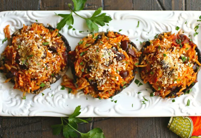 Orzo & Olive Stuffed Portobello Mushrooms is an easy-to-make dish that is perfect for any night of the week!