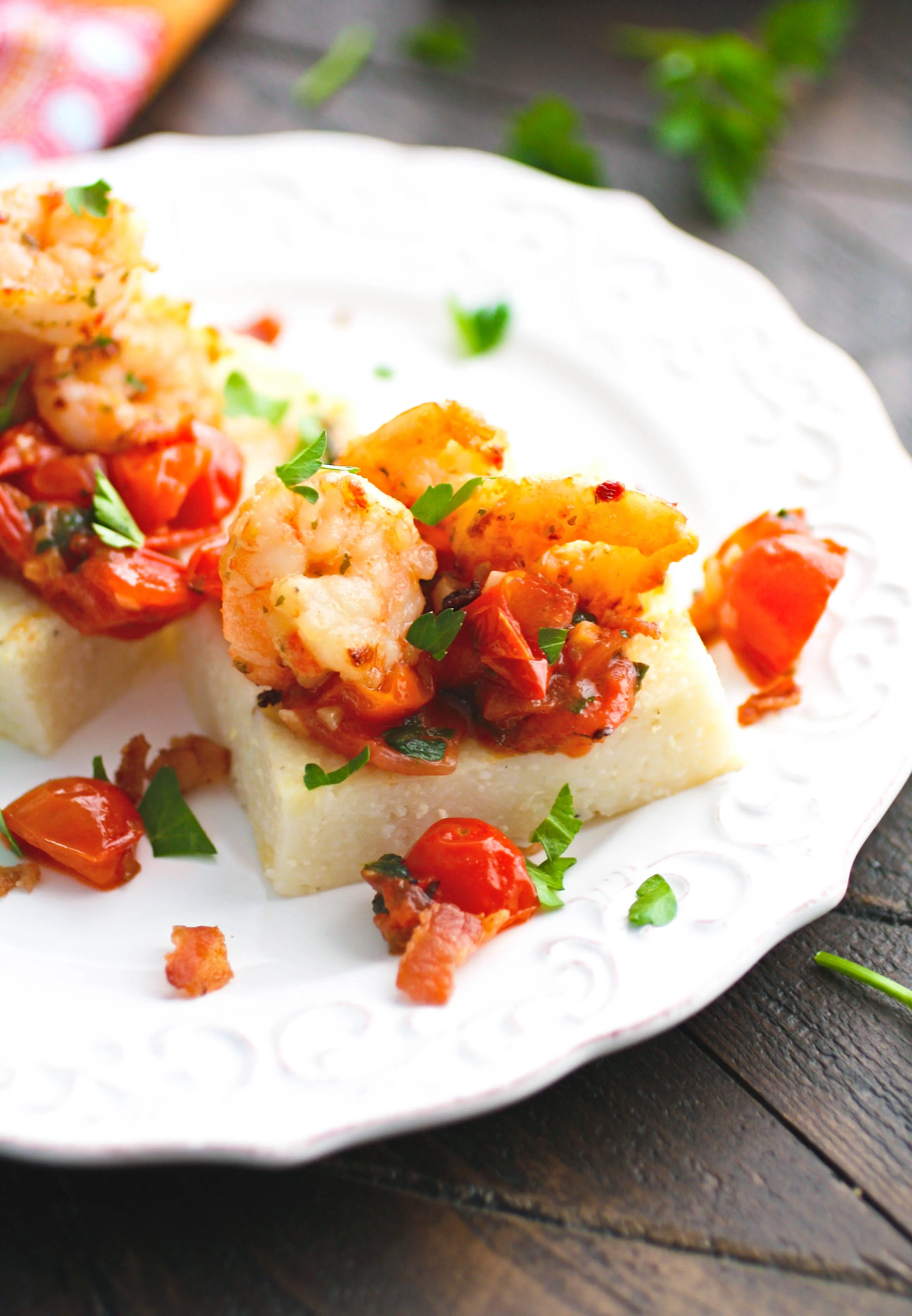 Enjoy a coastal favorite! These Individual Cheesy Shrimp & Grits are so tasty for a special meal!