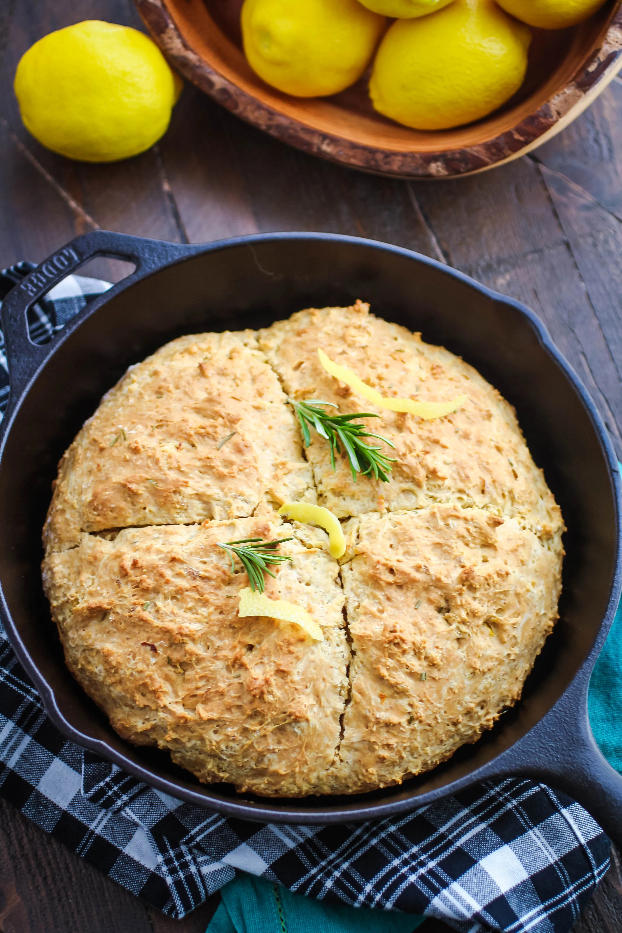 Irish Soda Bread with Rosemary & Lemon is not too sweet, nor too savory for a delightful bread. Irish Soda Bread with Rosemary & Lemon is a nice bread to eat on its own or with soup or salad.