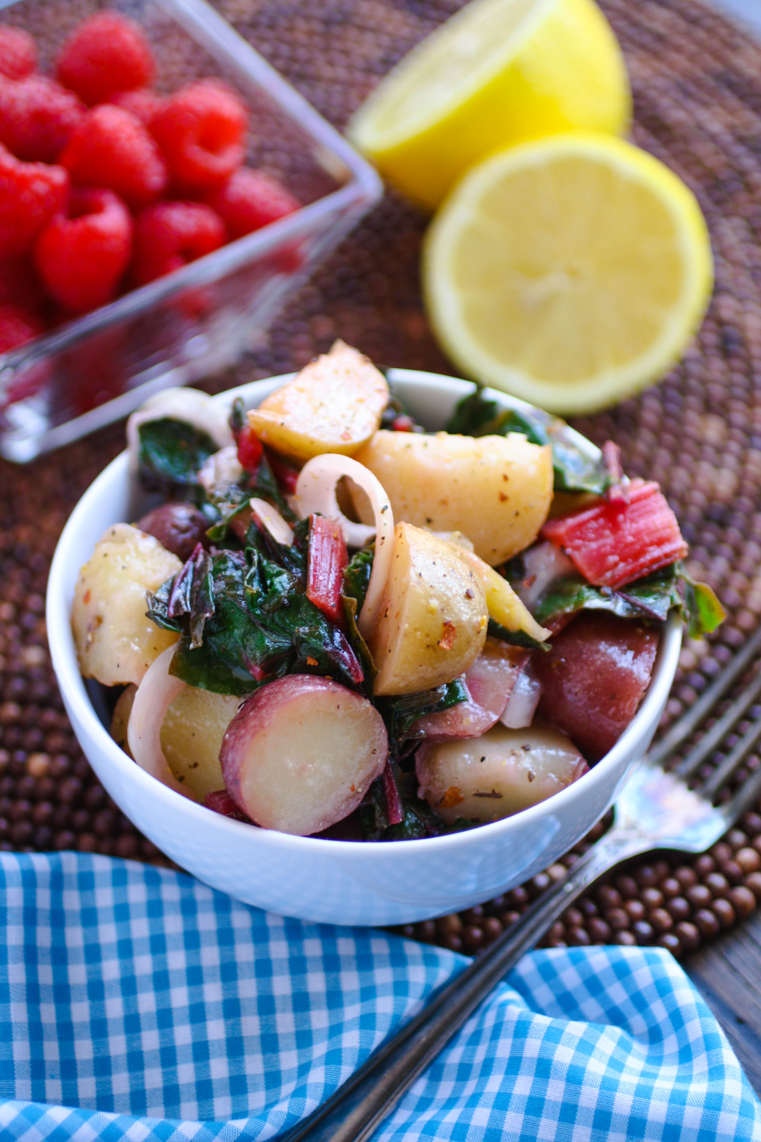 Italian Potato Salad with Swiss Chard is a terrific side dish for the summer. The flavors are amazing, and it's so easy to make!