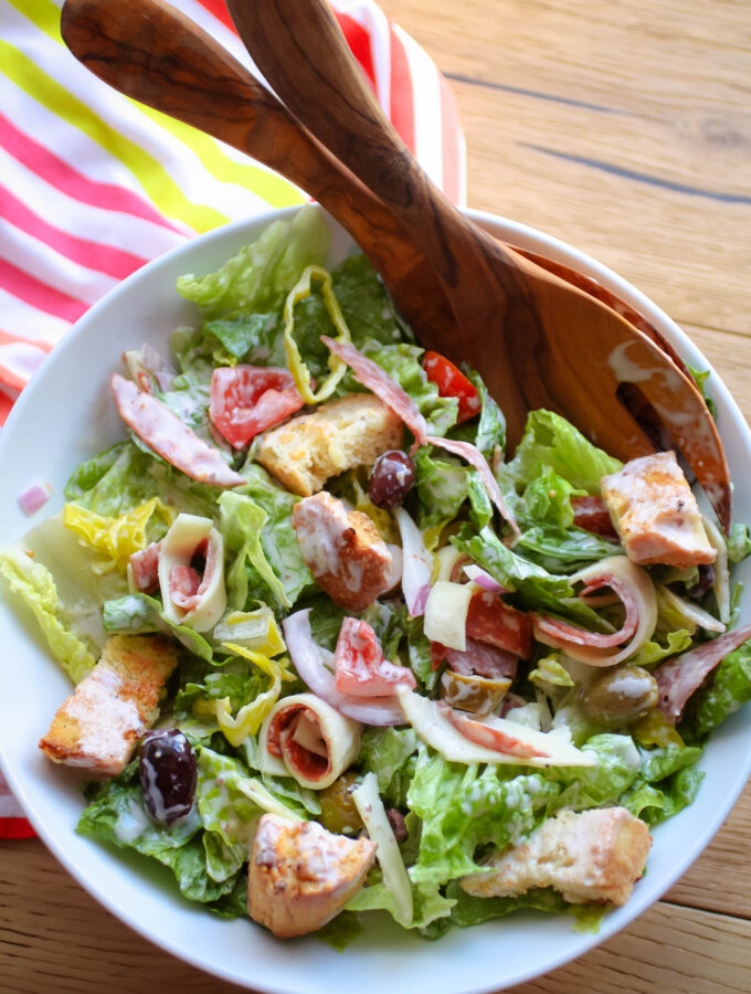 This Italian Sub Salad makes a hearty meal you can personalize with your favorite ingredients.