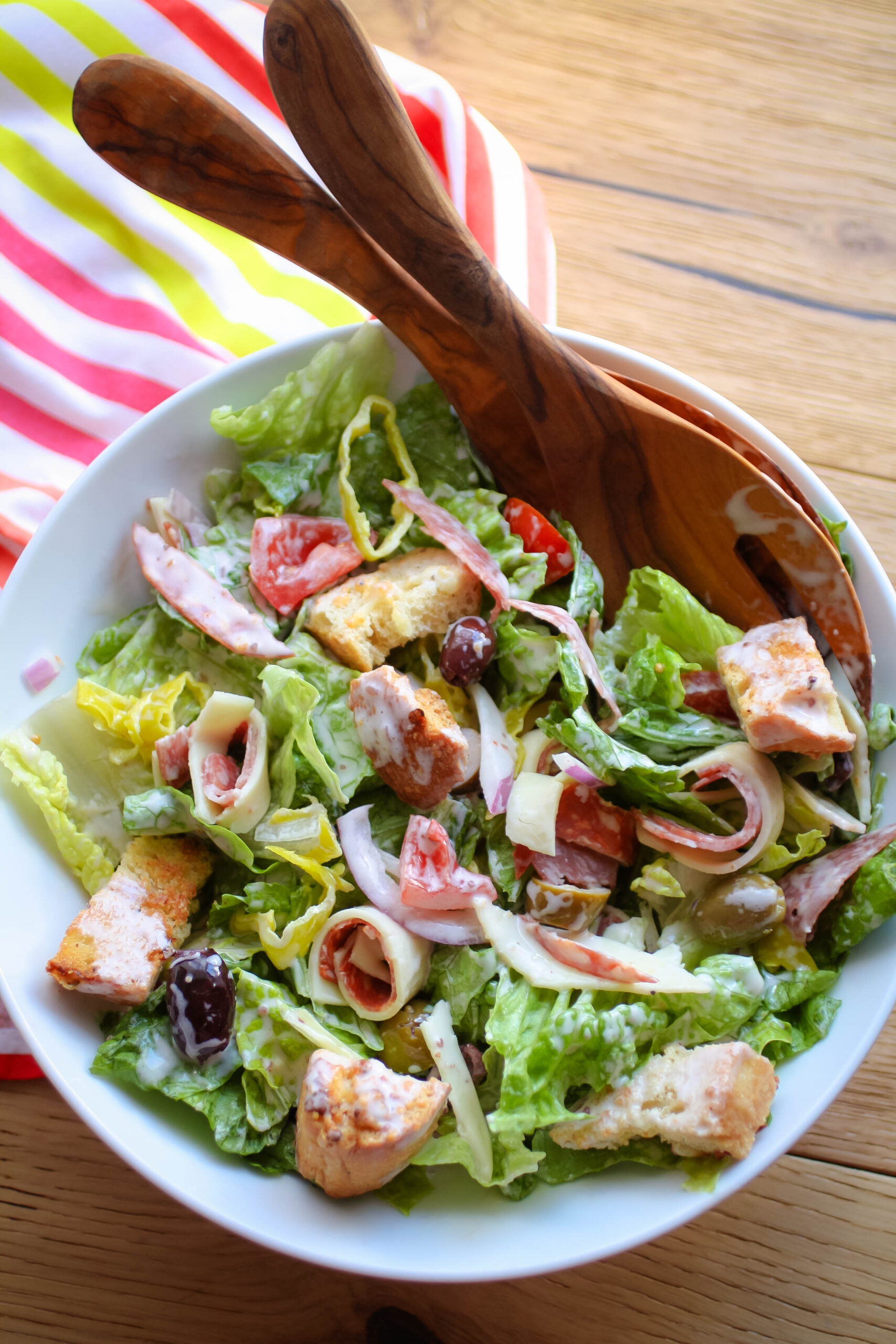 This Italian Sub Salad makes a hearty meal you can personalize with your favorite ingredients.