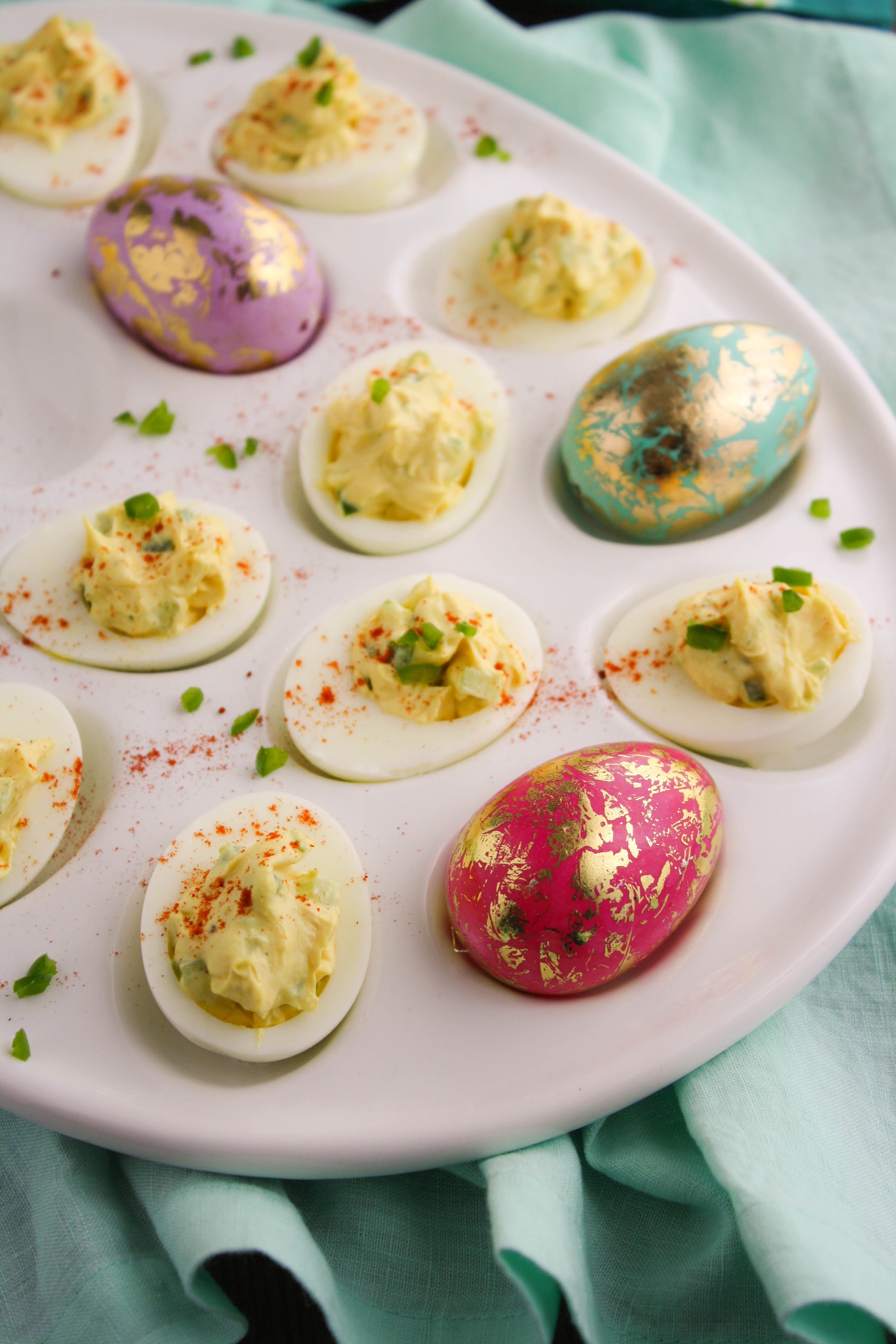 Jalapeño Deviled Eggs make a great snack or appetizer. They're perfect for your Easter celebration!