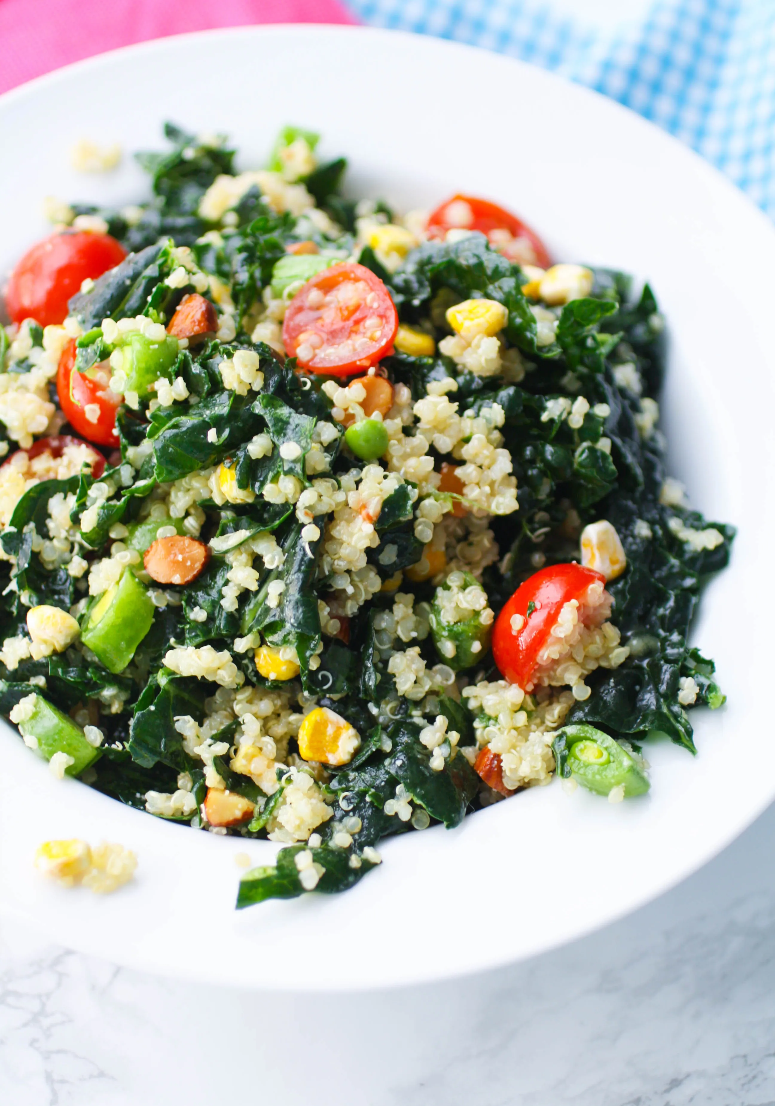 Kale and Quinoa Salad with Honey-Dijon Dressing is a healthy salad that will satisfy your hunger. You'll love this Kale and Quinoa Salad with Honey-Dijon Dressing.