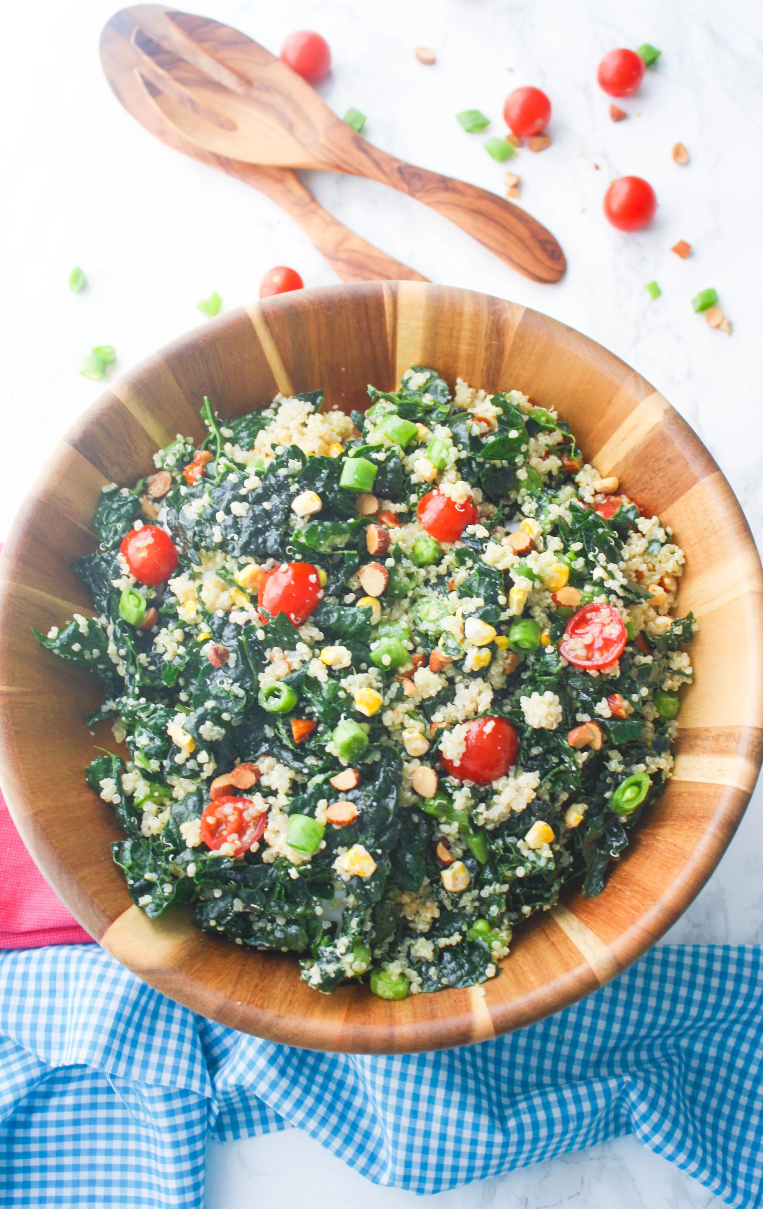 Kale and Quinoa Salad with Honey-Dijon Dressing makes a great addition to any light meal. There are so many great ingredients in Kale and Quinoa Salad with Honey-Dijon Dressing!