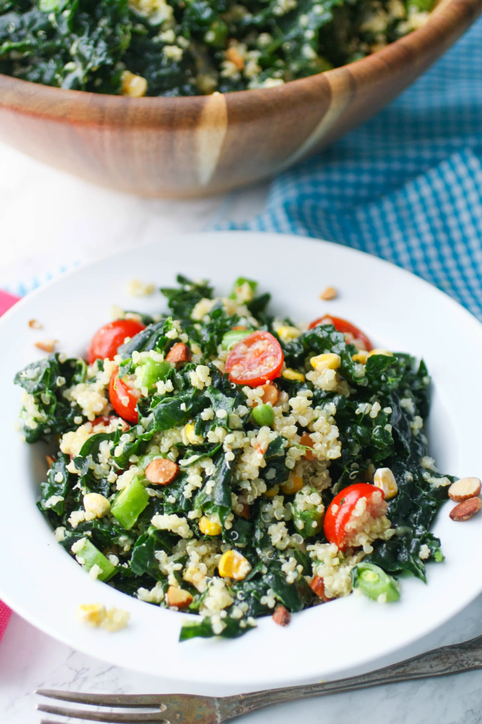 Kale and Quinoa Salad with Honey-Dijon Dressing is a delightful salad to try, soon! You'll love all the ingredients included in Kale and Quinoa Salad with Honey-Dijon Dressing.