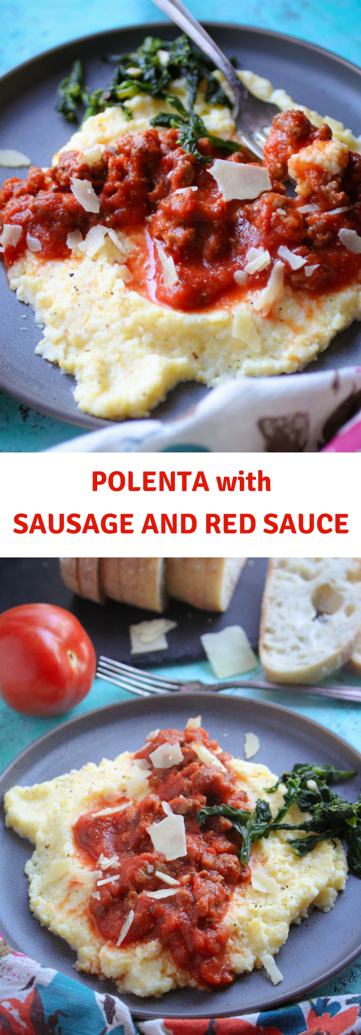 Polenta with Sausage and Red Sauce is a hearty, satisfying dish for the winter weather. Polenta with Sausage and Red Sauce is an easy, comforting meal to make.