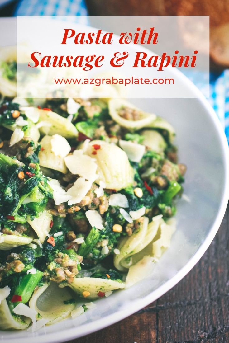 Pasta with Sausage and Rapini is filling and flavorful, and perfect for a weeknight meal. Pasta with Sausage and Rapini is tasty and colorful for your next main dish!