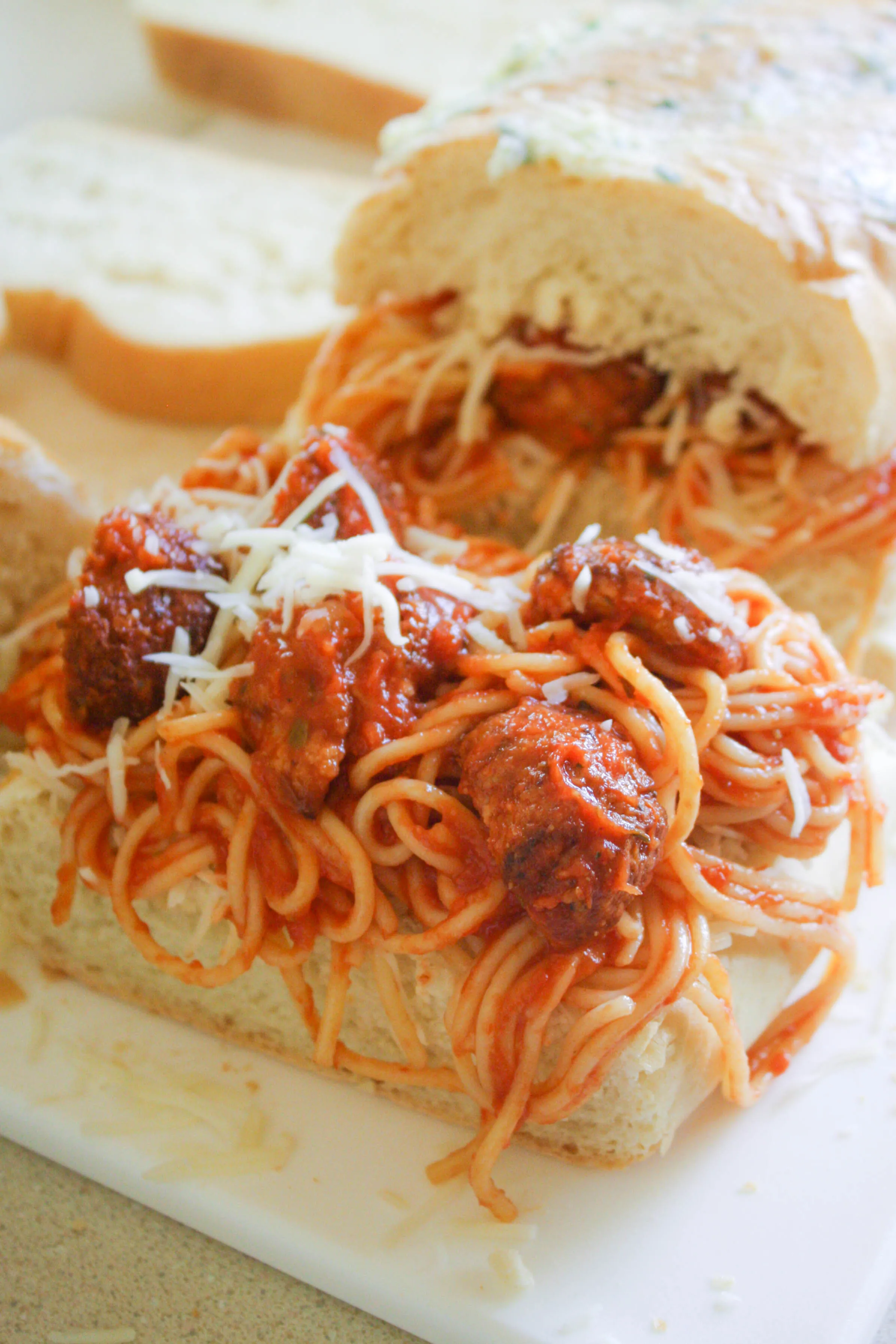 Leftover Spaghetti & Meatball Panini is a great way to refresh your leftovers! You'll love this fun meal!