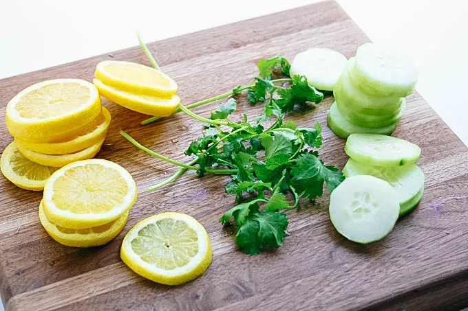 Lemon, Cucumber & Cilantro Infused Water is loaded with bright flavor. You'll love sipping on Lemon, Cucumber & Cilantro Infused Water.