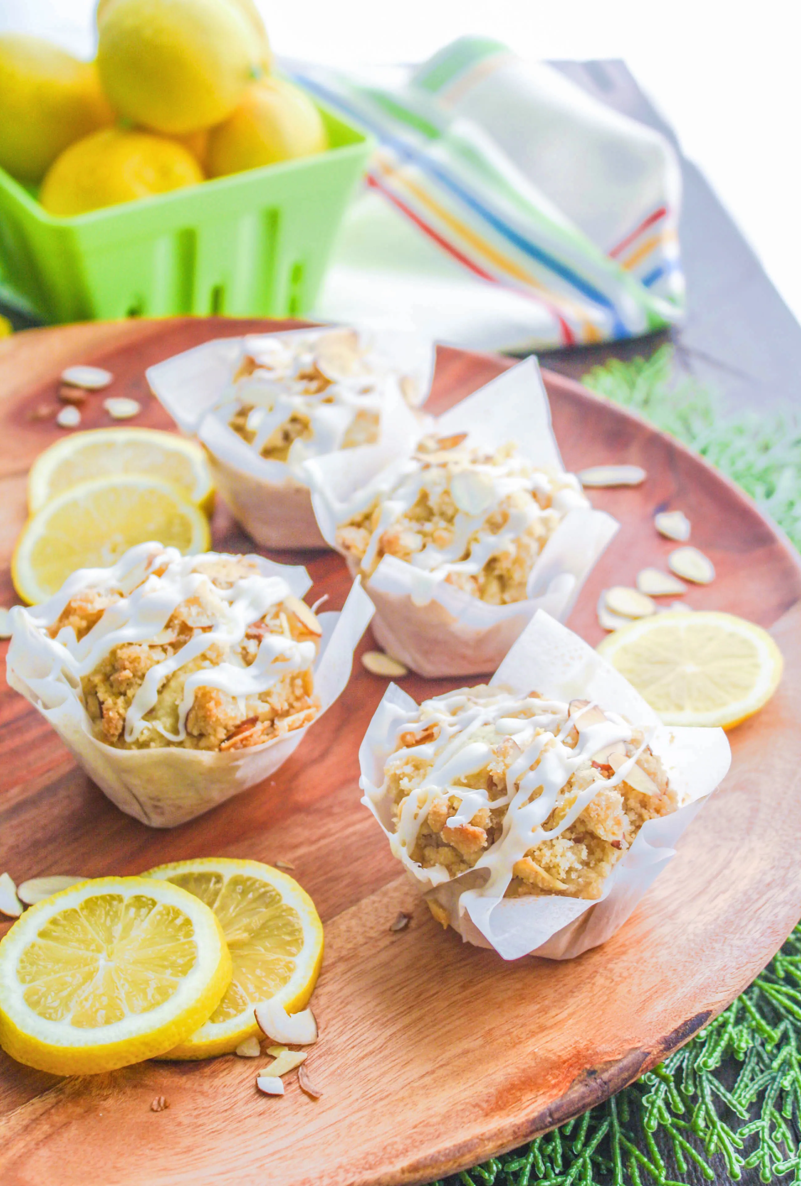 Lemon Muffins with Almond Streusel and Glaze make a wonderful breakfast. You'll love these lemon muffins for breakfast or an afternoon treat!