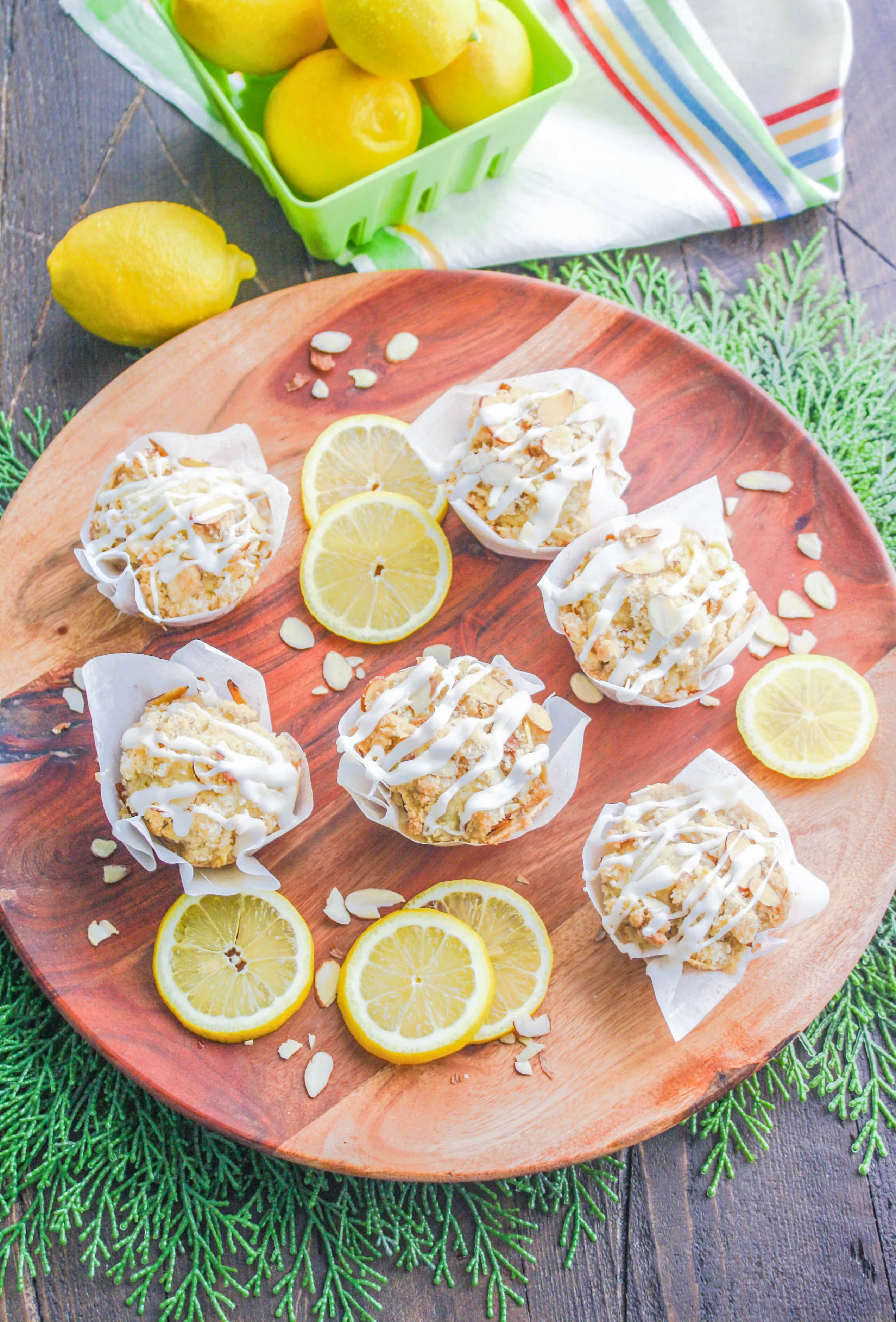 Lemon Muffins with Almond Streusel and Glaze are a treat in the a.m. You'll love lemon muffins any time of day or night!