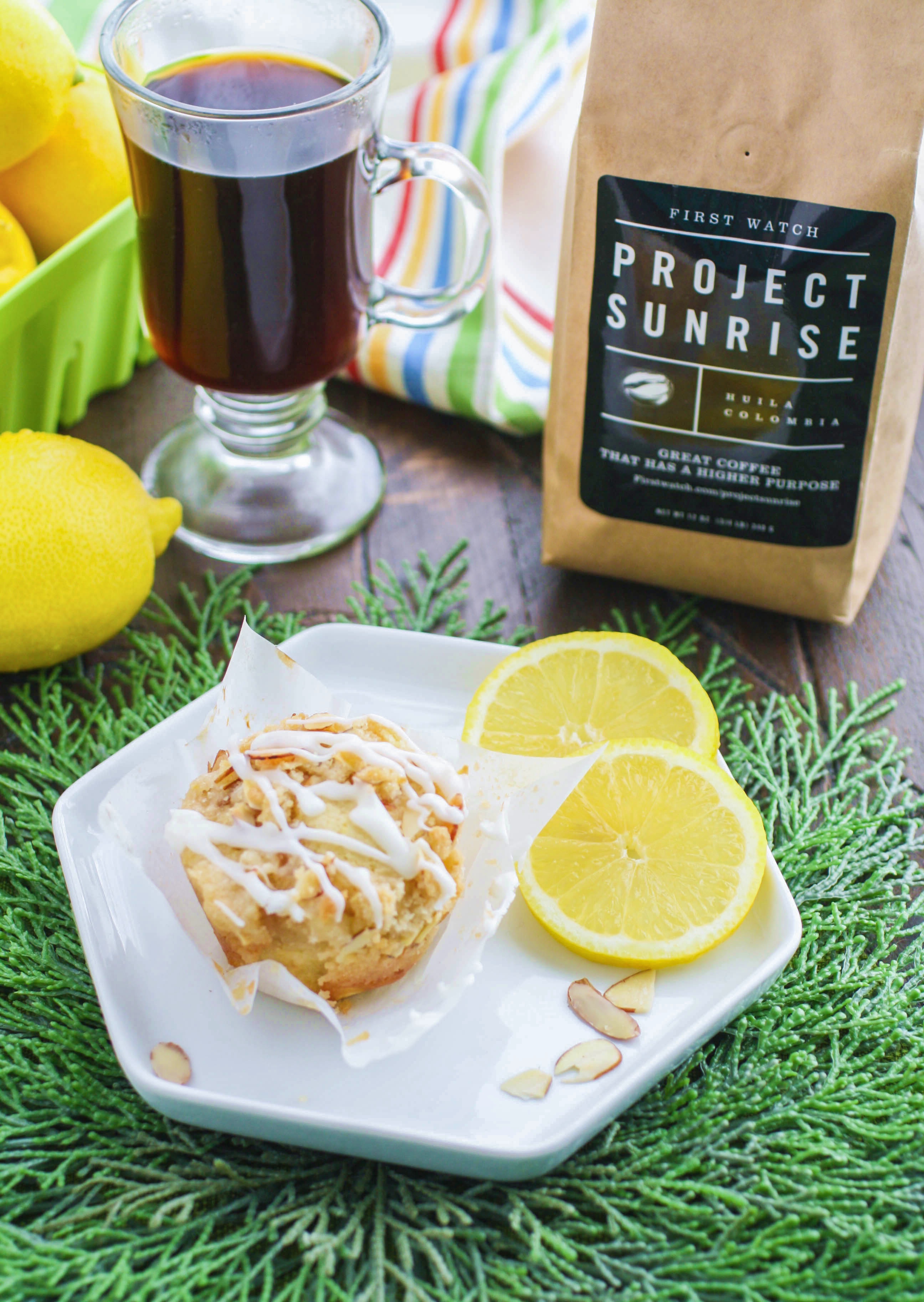 Lemon Muffins with Almond Streusel and Glaze are perfect to serve with your morning coffee. These bright lemon muffins are lovely for breakfast.